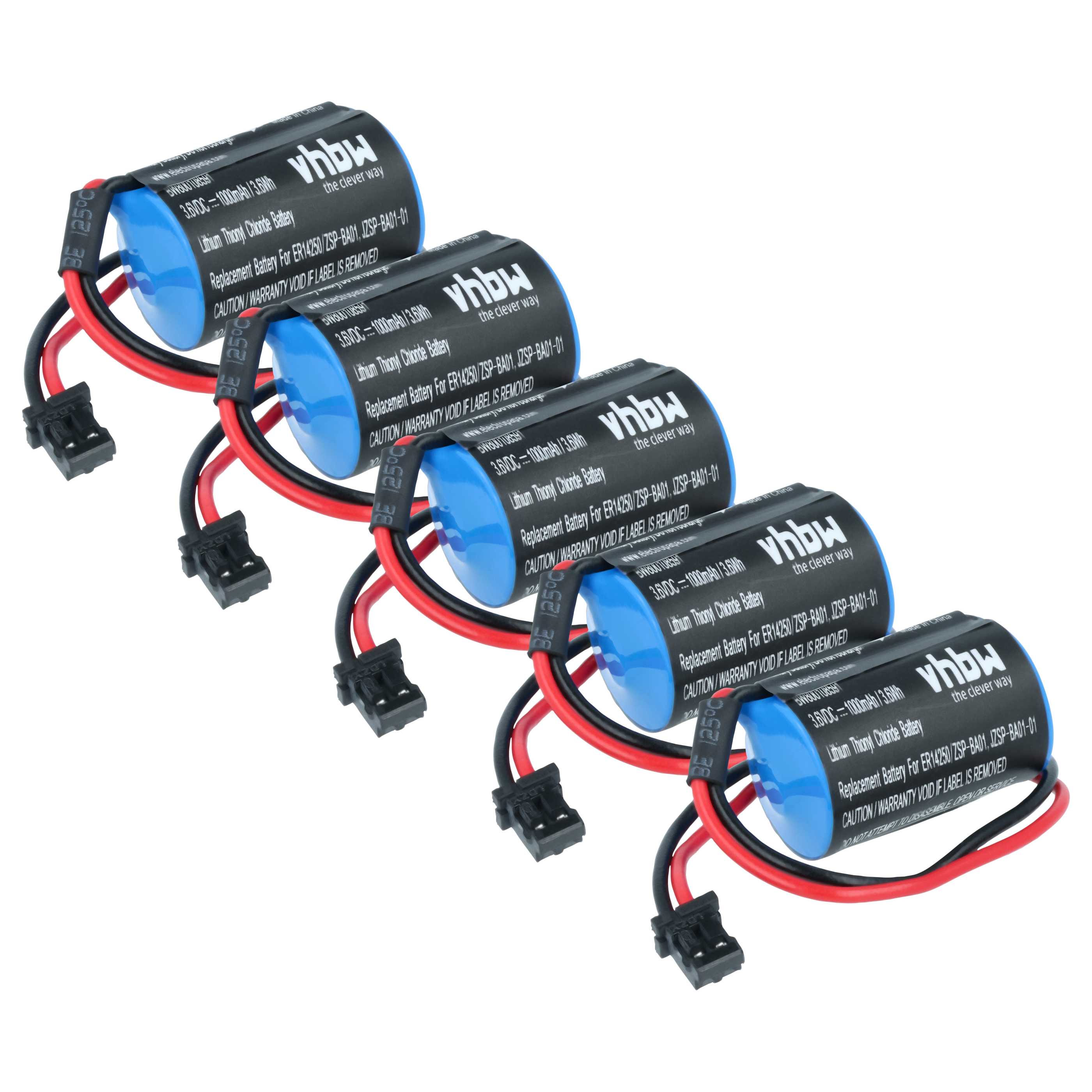 Industrial Controller 5x Battery replaces Omron JZSP-BA01-01, JZSP-BA01 - 1000mAh 3.6V Li-Ion