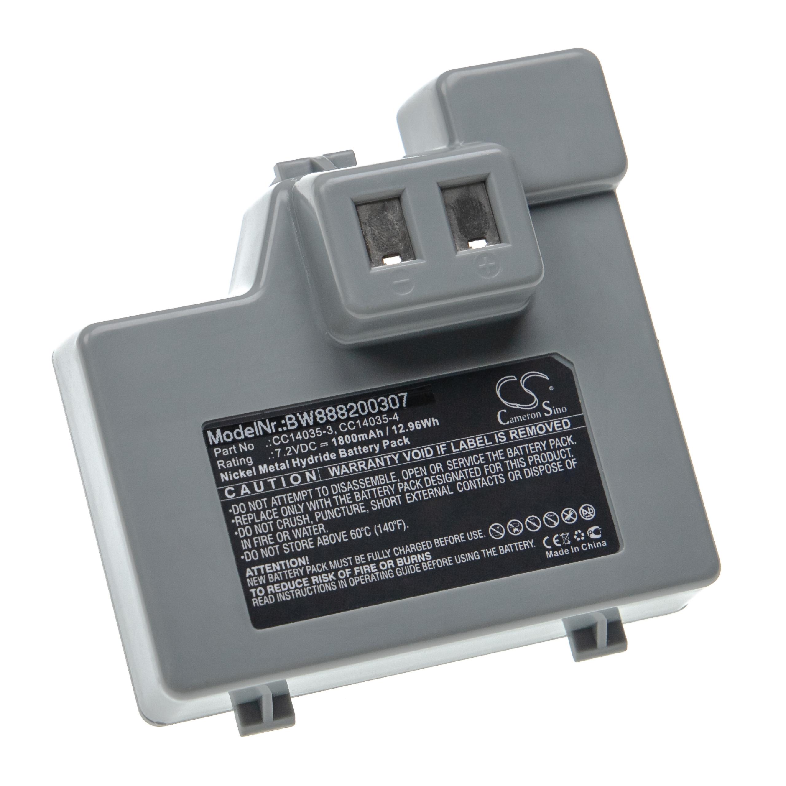 Batterie remplace Zebra CC14035-4, CC14035-3 pour imprimante - 1800mAh 7,2V NiMH