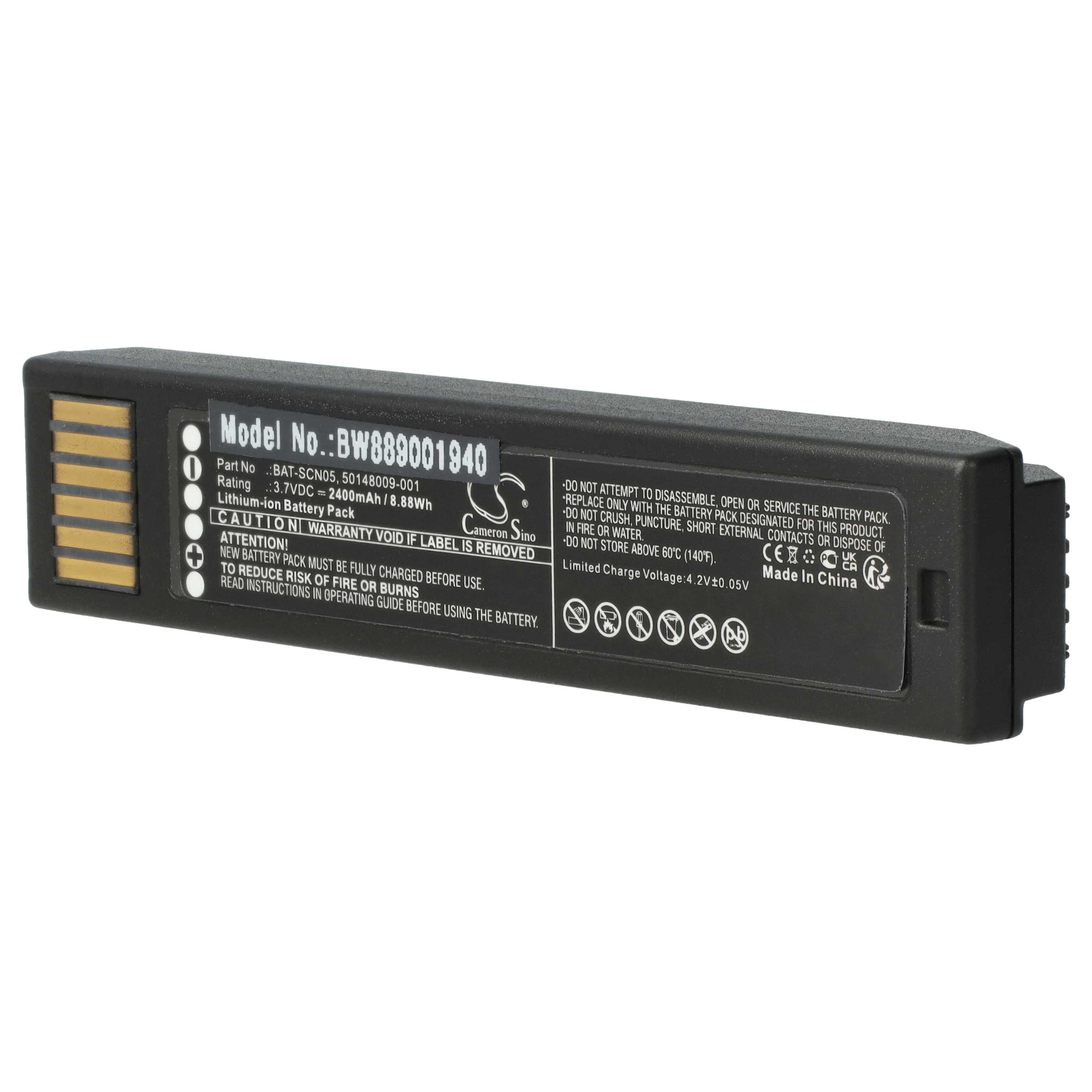 5x Batteries remplace Honeywell 50148009-001, BAT-SCN05 pour scanner de code-barre Honeywell - 2400mAh 3,7V