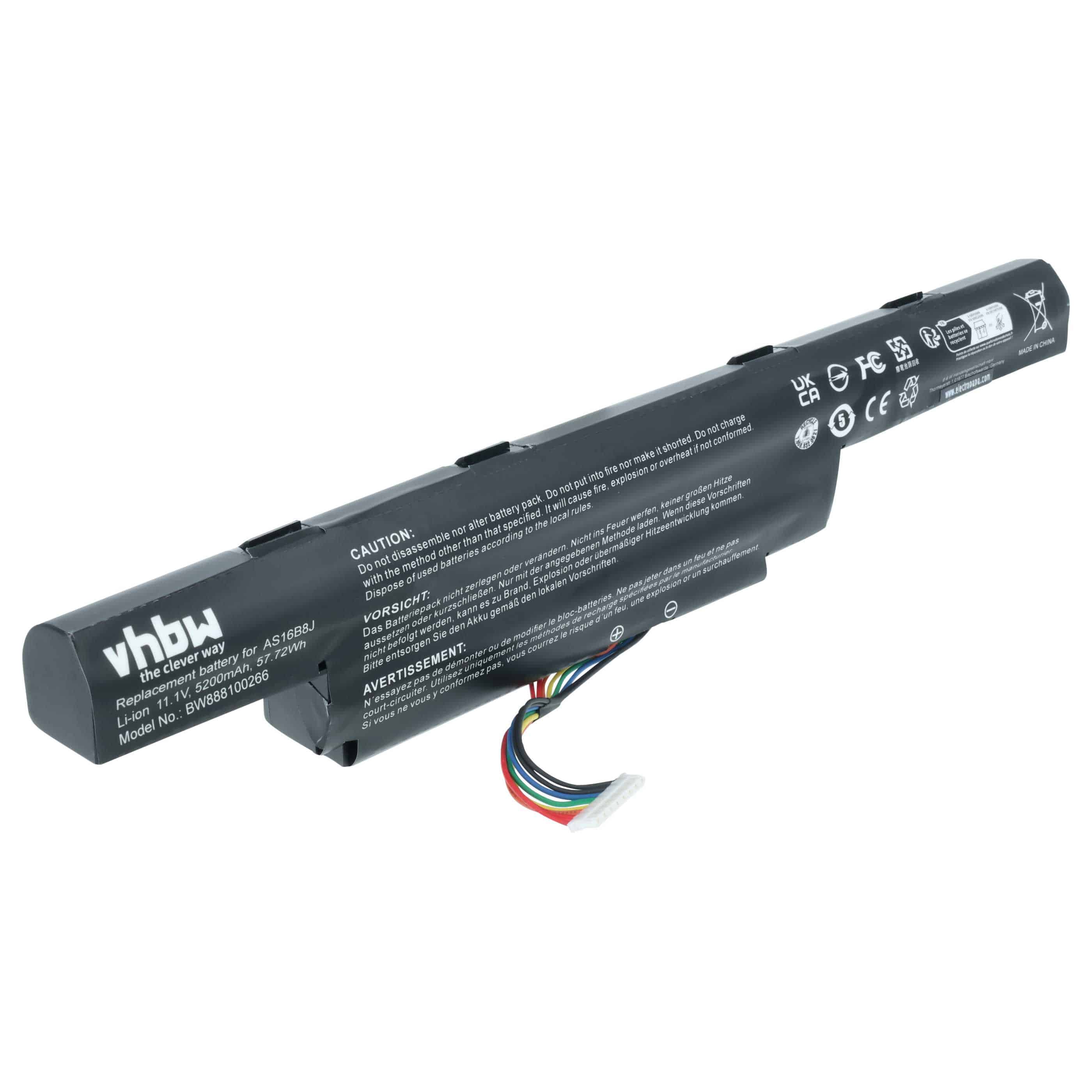 Akumulator do laptopa zamiennik Acer 3ICR19/662-2, 3INR19/66-2, AS16B5J - 5200 mAh 11,1 V Li-Ion, czarny