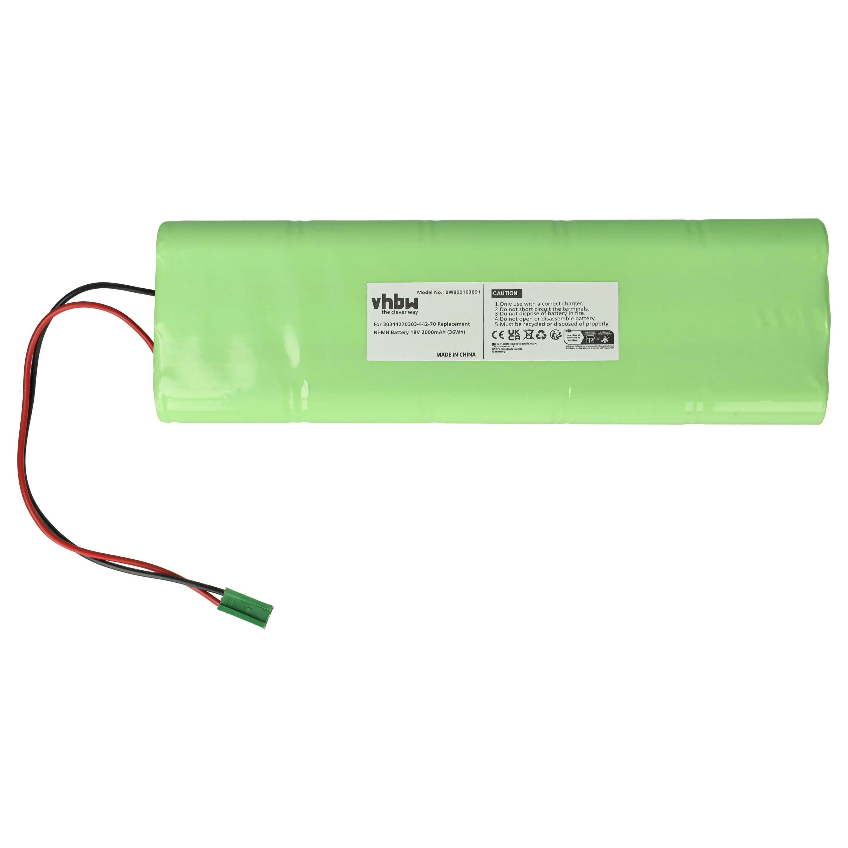Batería reemplaza GE / Marquette 30344270303-442-70 para tecnología médica (2000 mAh, 18 V, NiMH)