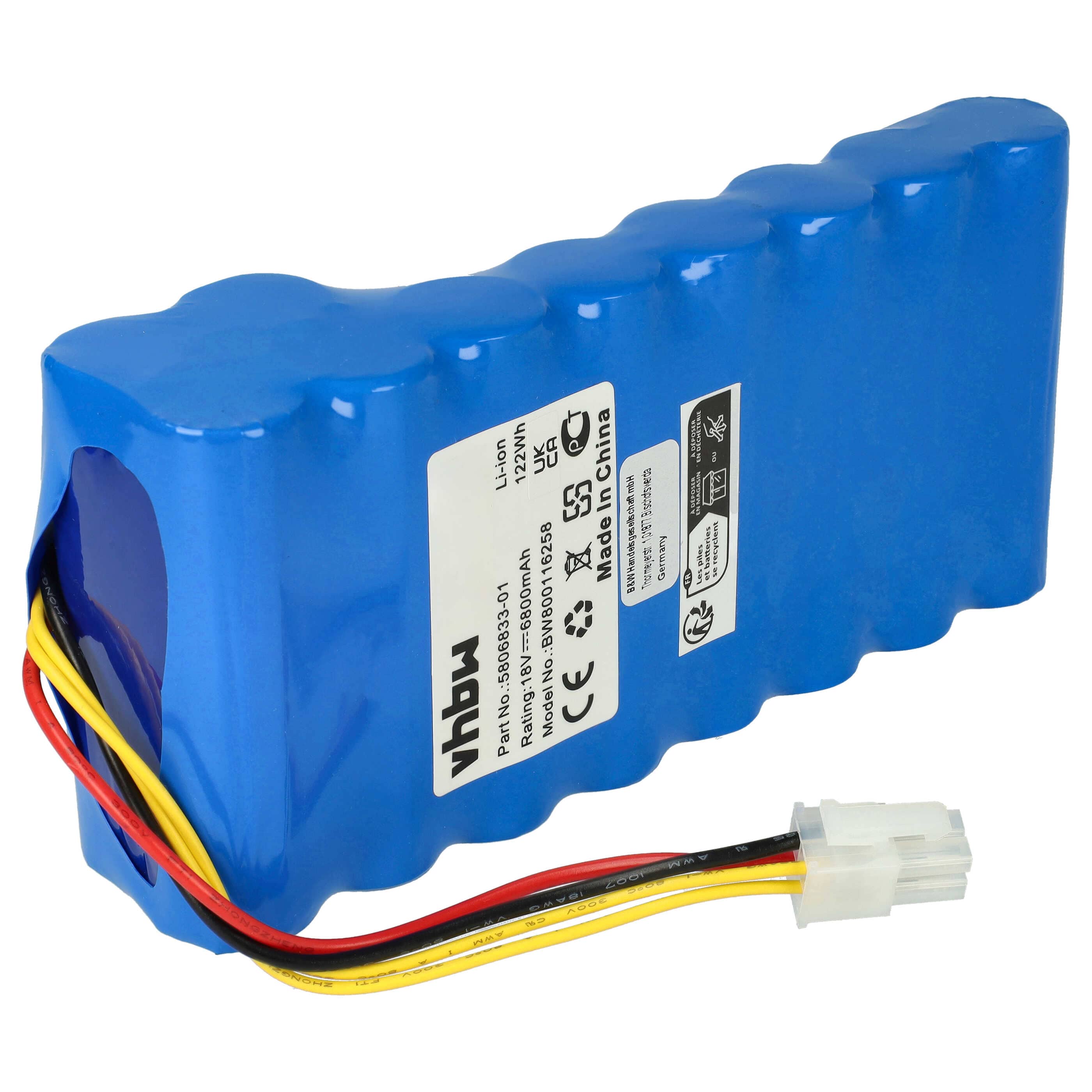 Battery pack sostituisce Husqvarna 580683301, 5806833-01 per dispositivo da giardinaggio - 6800mAh 18V Li-Ion