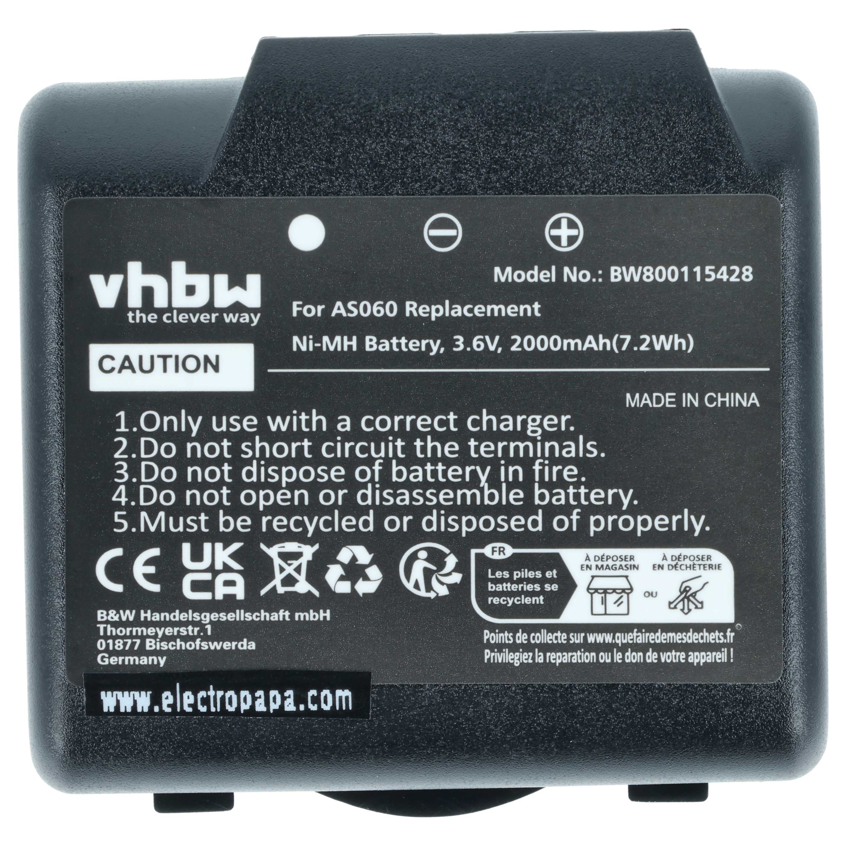 Batería (5 ud) reemplaza IMET AS060, AS083 sistema control - 2000mAh 3,6V NiMH