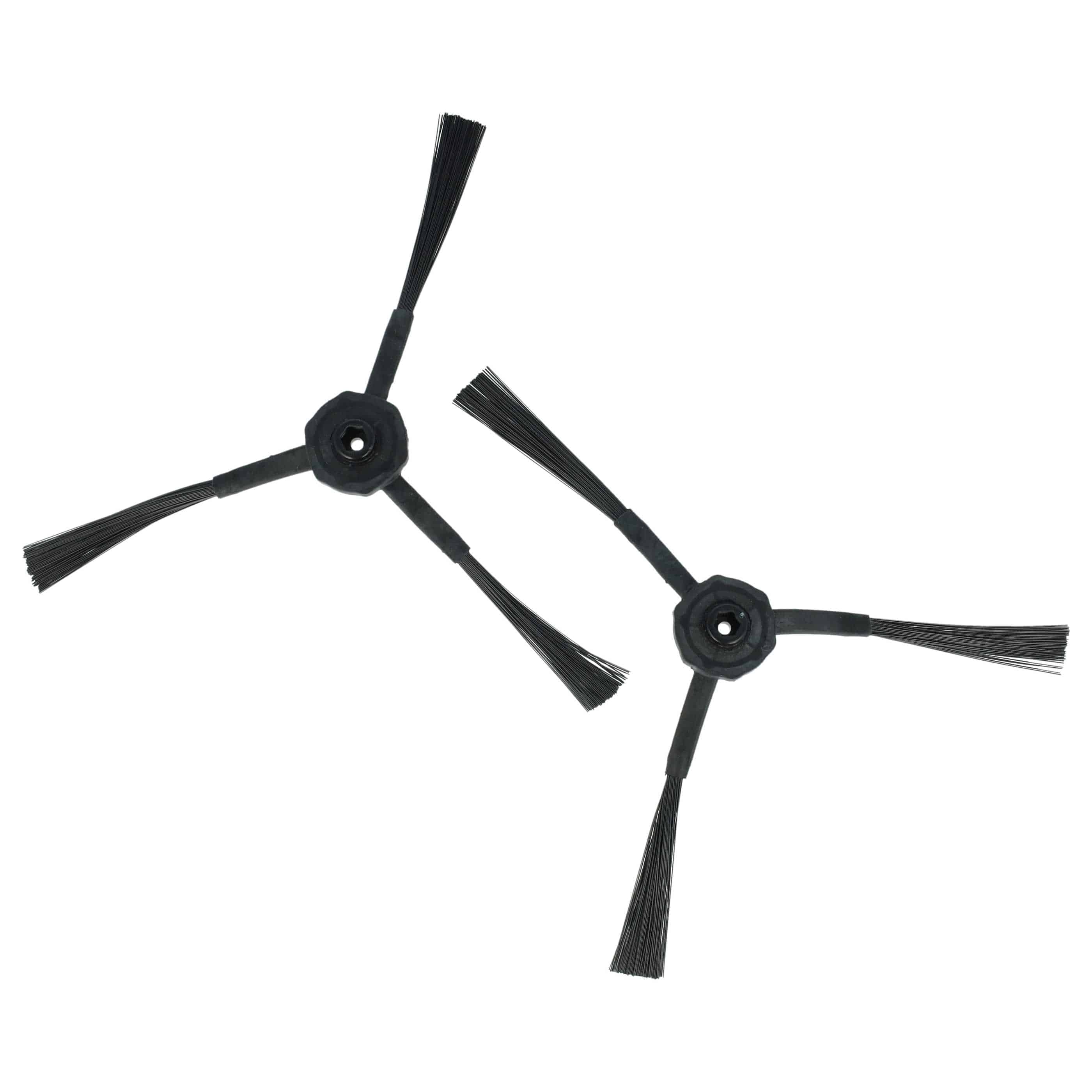 4x Side Brush suitable for iLife, Ecovacs, Haier, Ariete Robot Vacuum Cleaner etc. - 3-armed, black