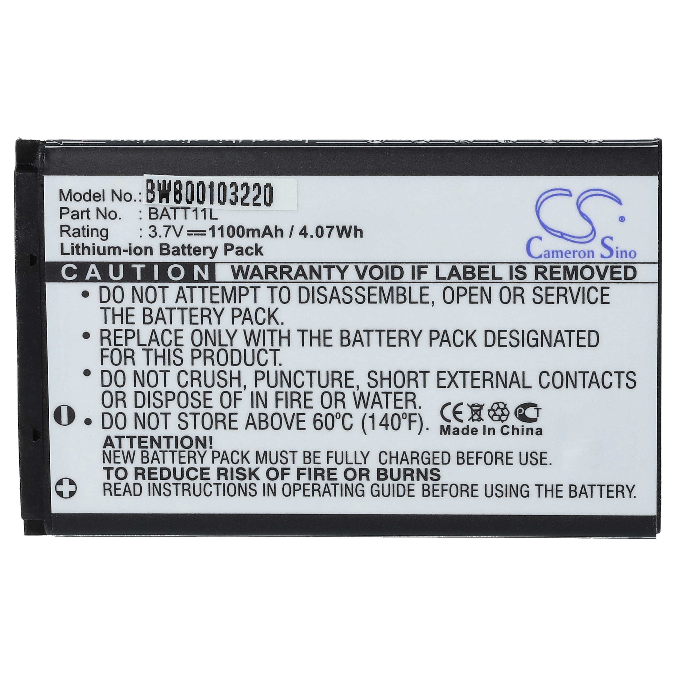 Videocamera 2x Battery replaces Midland BATT11L - 1100 mAh 3.7 V Li-Ion