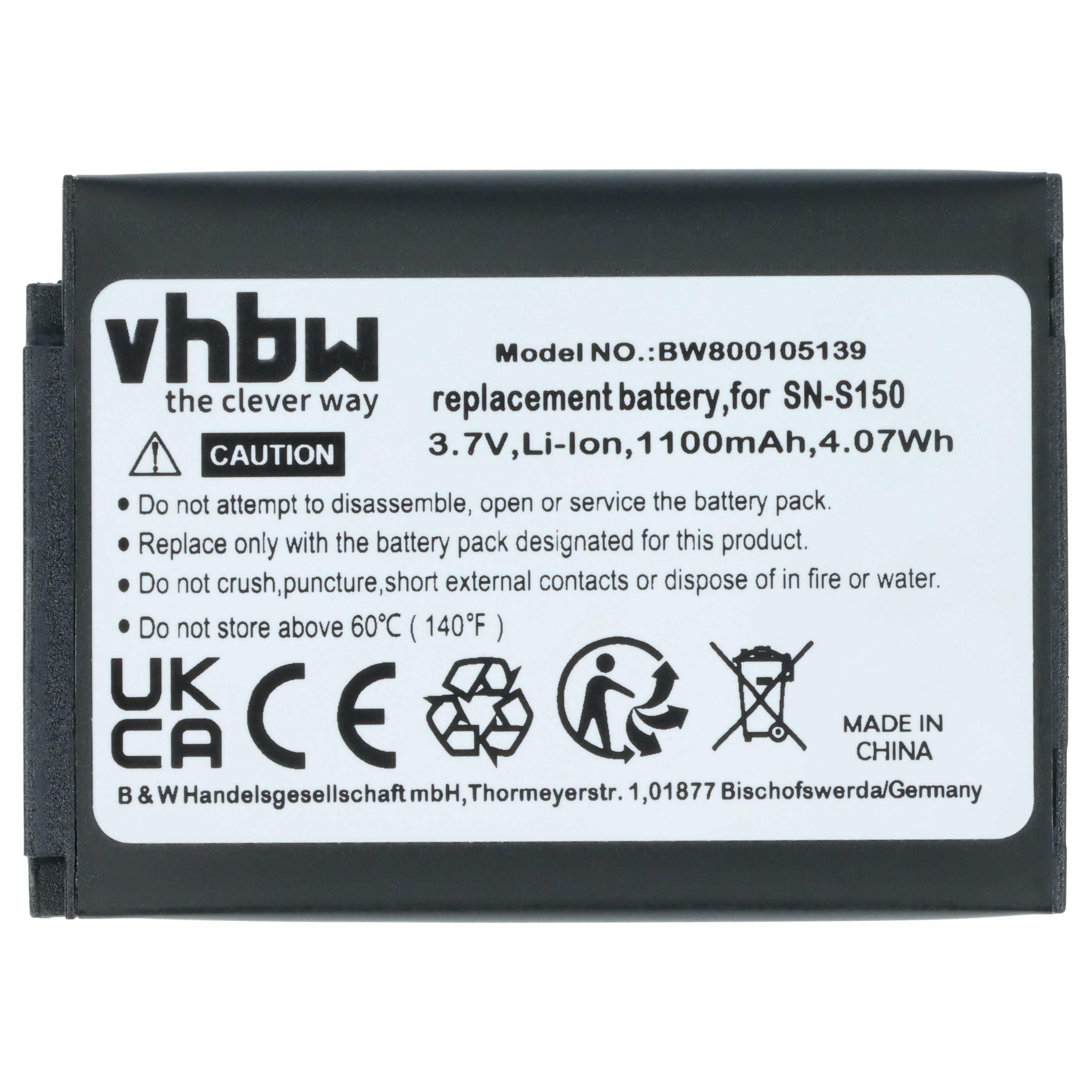 Baby Monitor Battery replaces Philips 996510061843, SN-S150, N-S150, 20600002300 - 1100 mAh 3.7 V Li-Ion