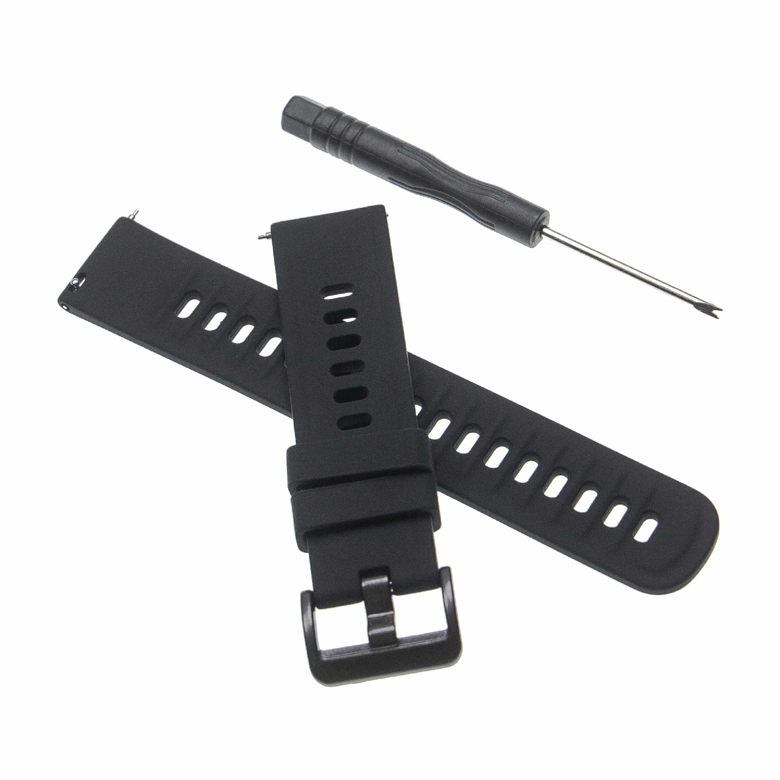 Bracelet pour montre intelligente Amazfit - 12 + 8,5 cm de long, 20mm de large, silicone, noir
