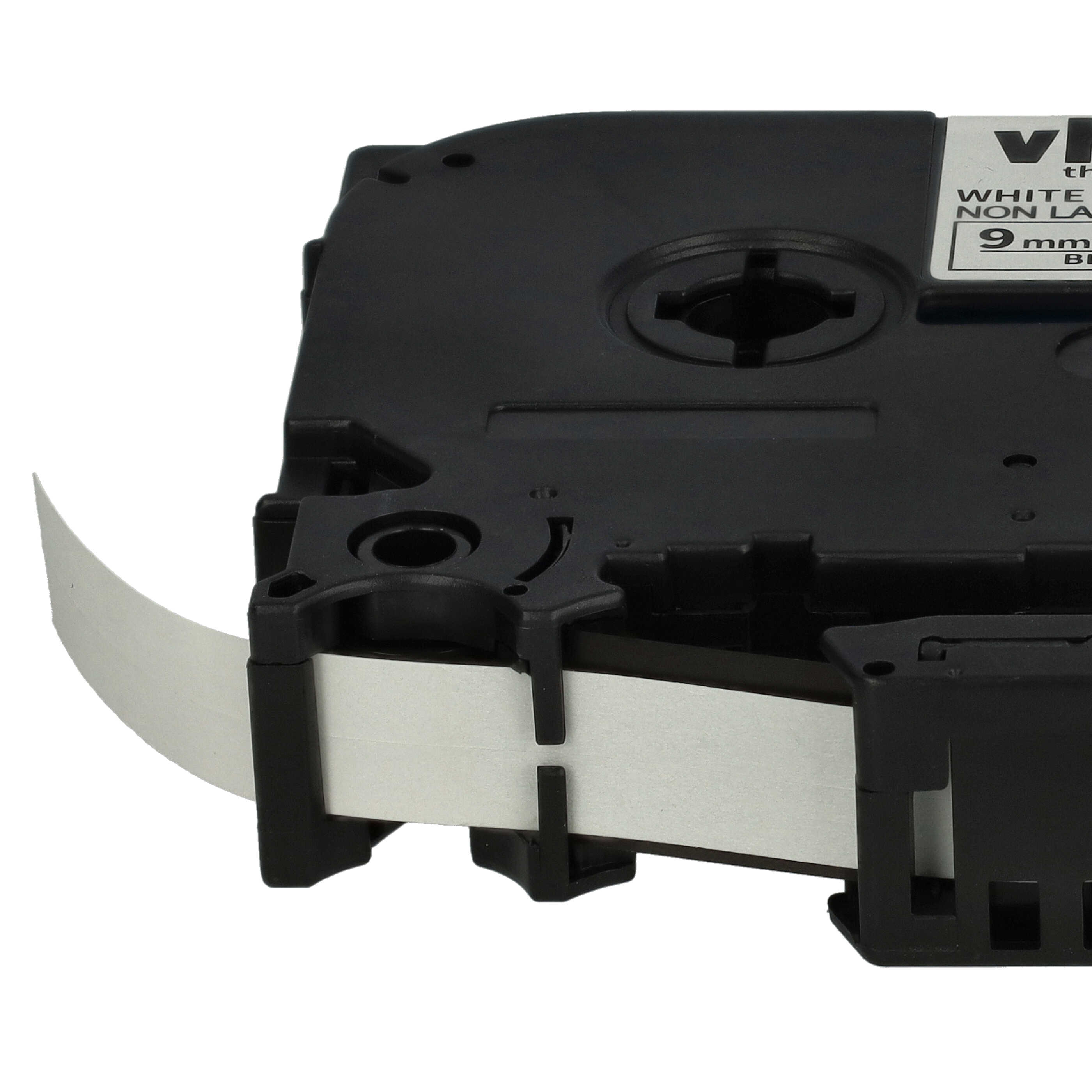 Cassette à ruban remplace Brother TZE-N221 - 9mm lettrage Noir ruban Blanc, plastique