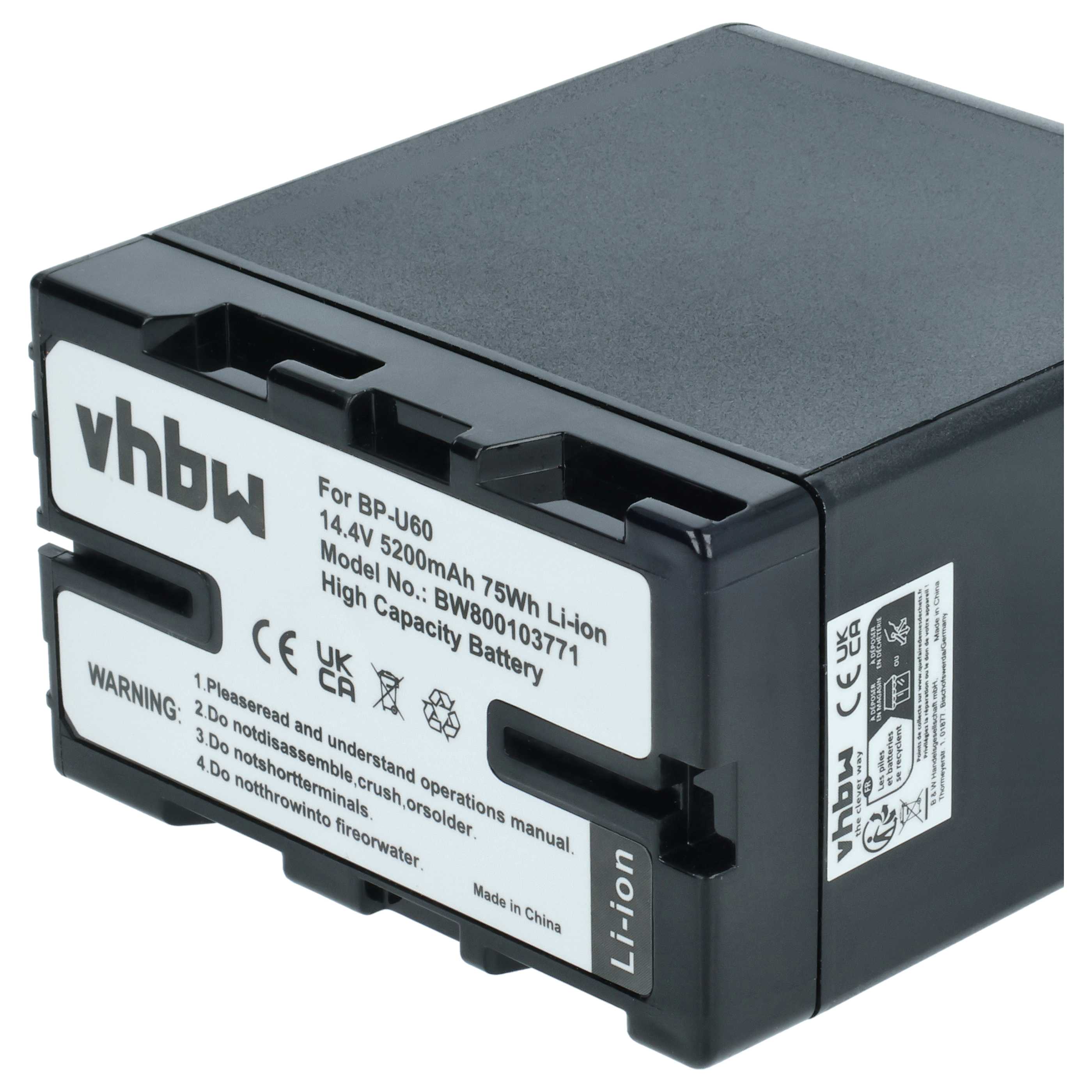 2x Batería reemplaza Sony BP-U90 para videocámara - 5200 mAh 14,8 V Li-Ion