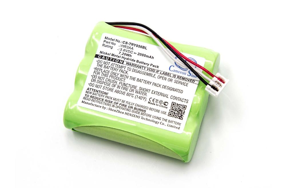 Remote Control Battery Replacement for Tyro HR3AA - 2000mAh 3.6V NiMH