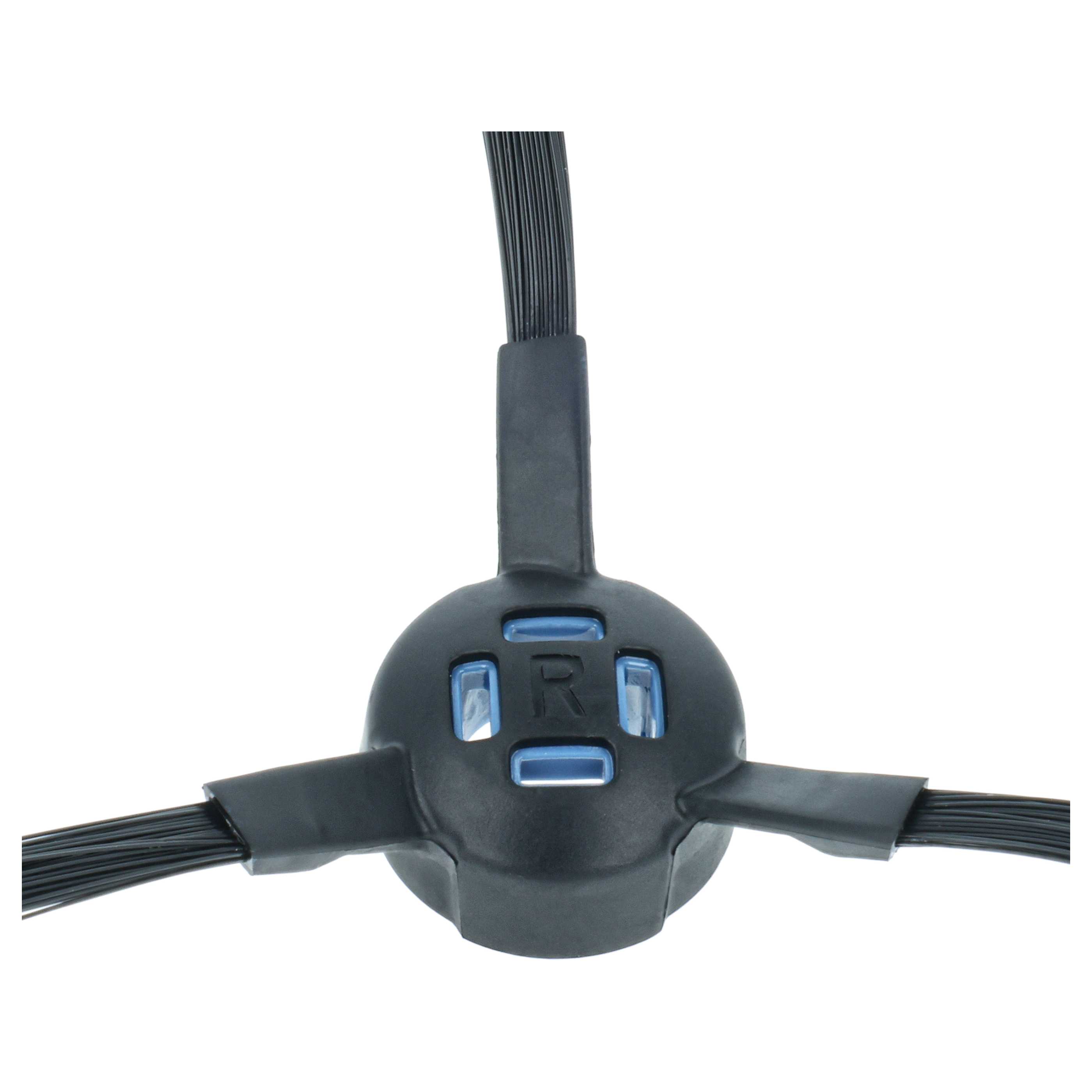2x Side Brush suitable for iLife, Zaco V80 Robot Vacuum Cleaner etc. - 3-armed, black, blue, yellow
