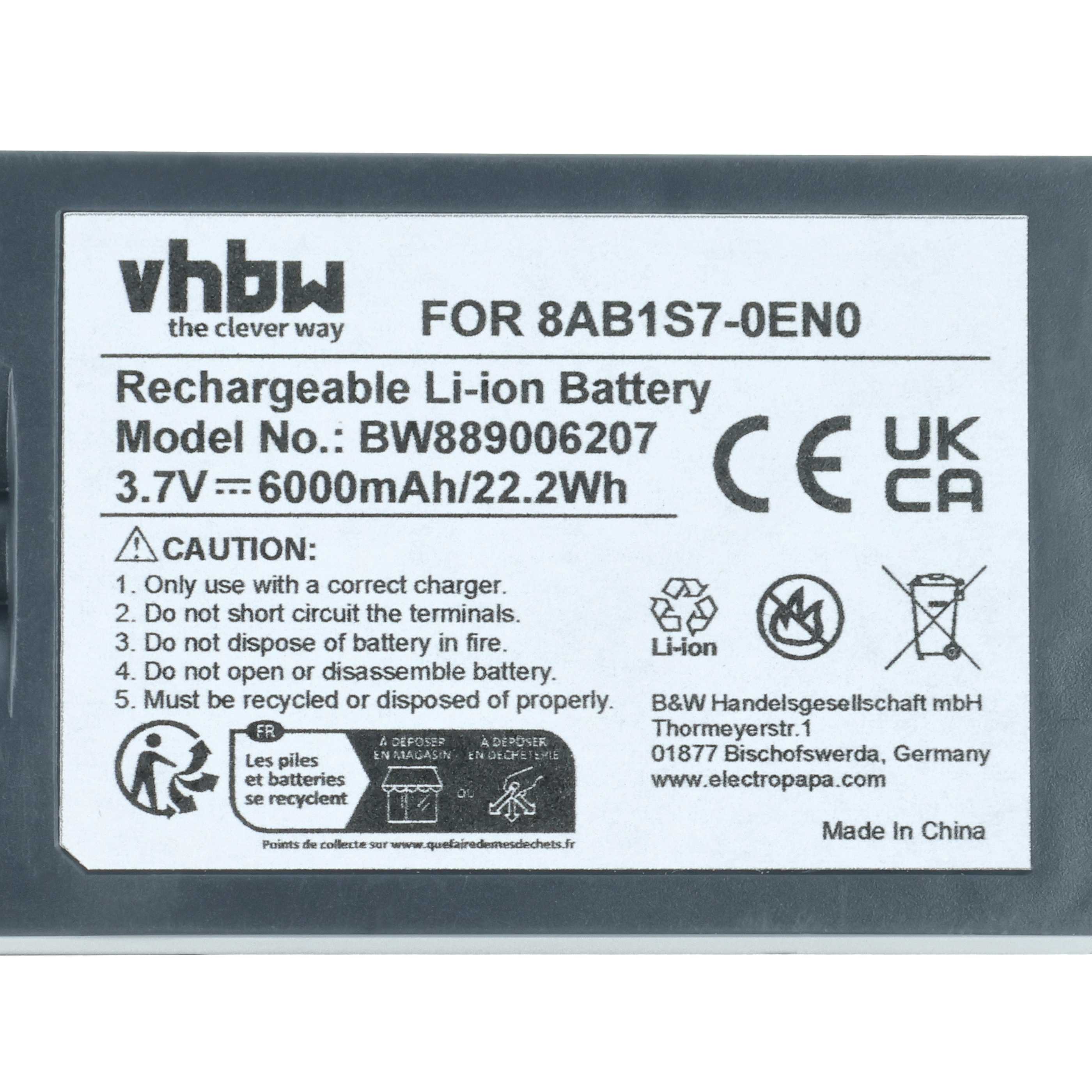 Intercom Doorbell Battery replaces Ring 8AB1S7-0EU0, V4 - 6000 mAh 3.7 V Li-Ion - Video Doorbell Akku