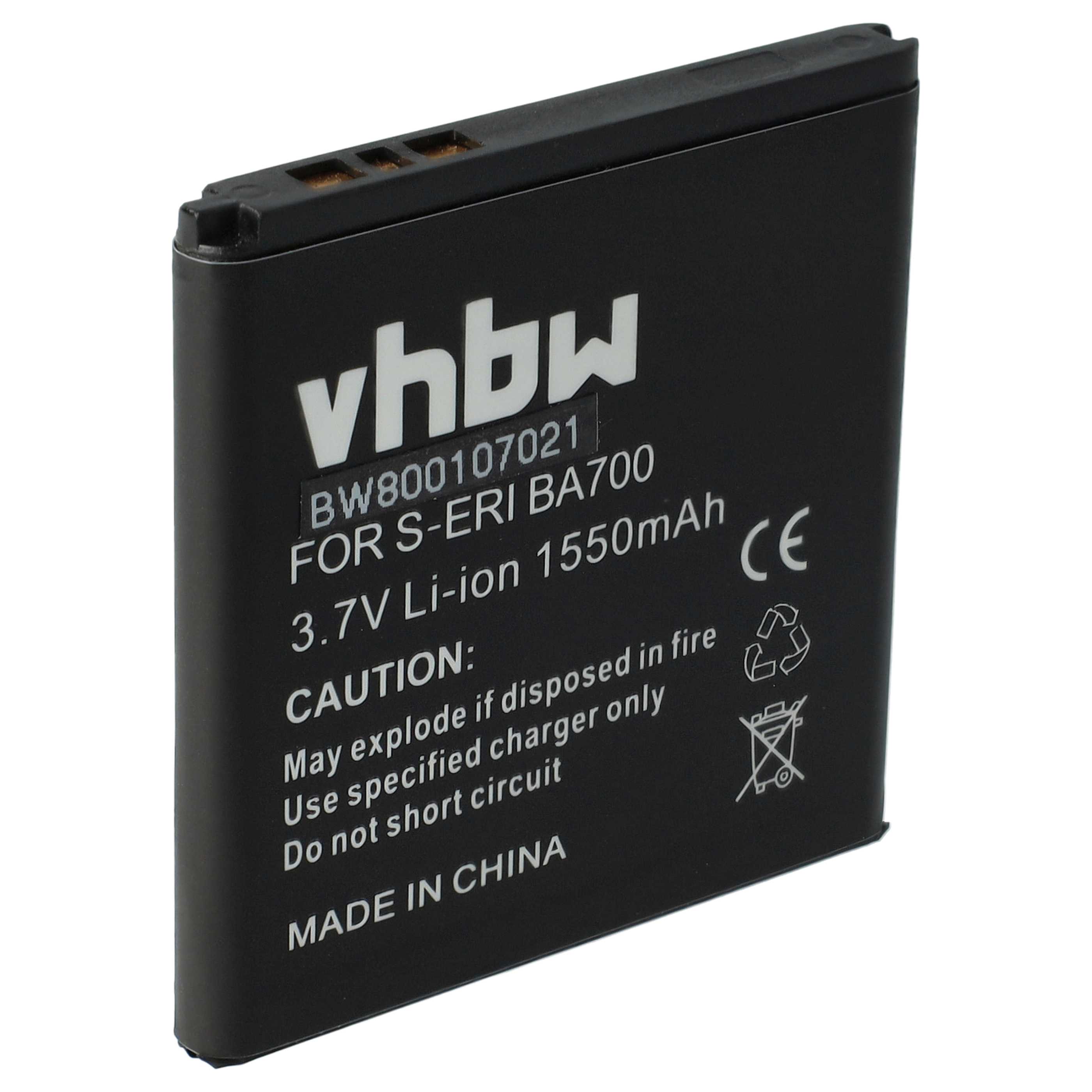 Akumulator do telefonu smartfona zamiennik Sony-Ericsson BA700 - 1550 mAh 3,7 V Li-Ion