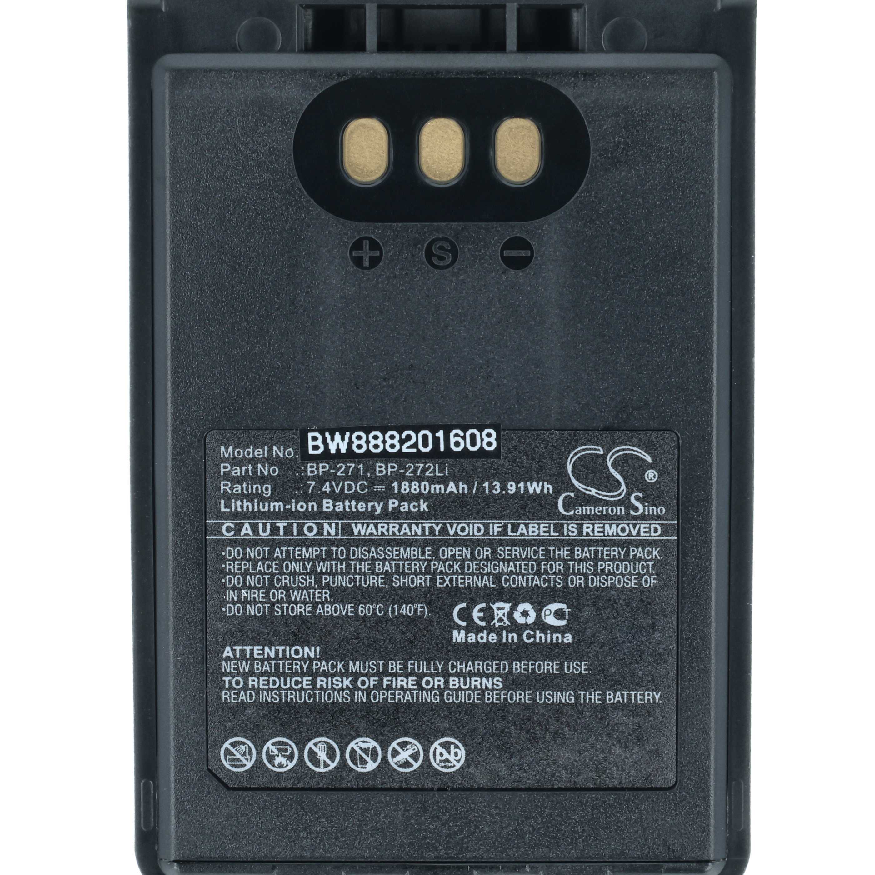 Radio 2x Battery replaces Icom BP-271, BP-272Li - 1880 mAh 7.4 V Li-Ion