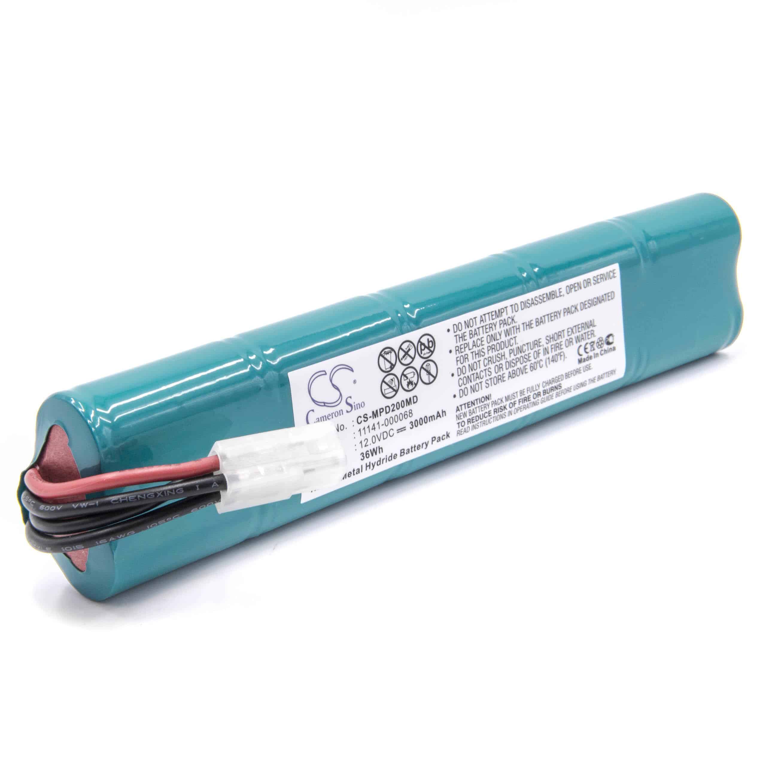 Batterie remplace Medtronic 3200497-000, 10HR-SCU, 14200330 pour appareil médical - 3000mAh 12V NiMH