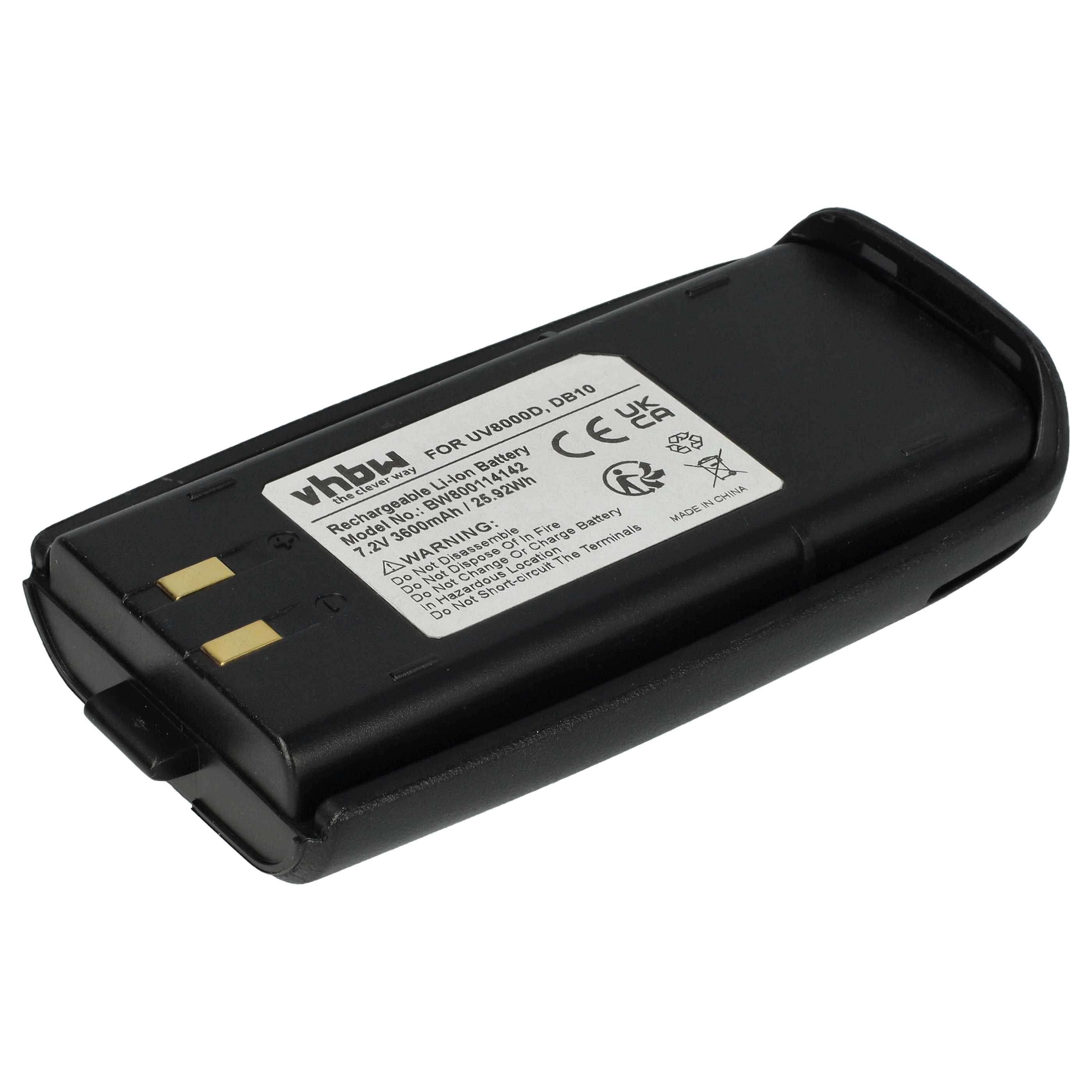 Radio Battery replaces UV8000D, DB10 - 3600 mAh 7.2 V Li-Ion