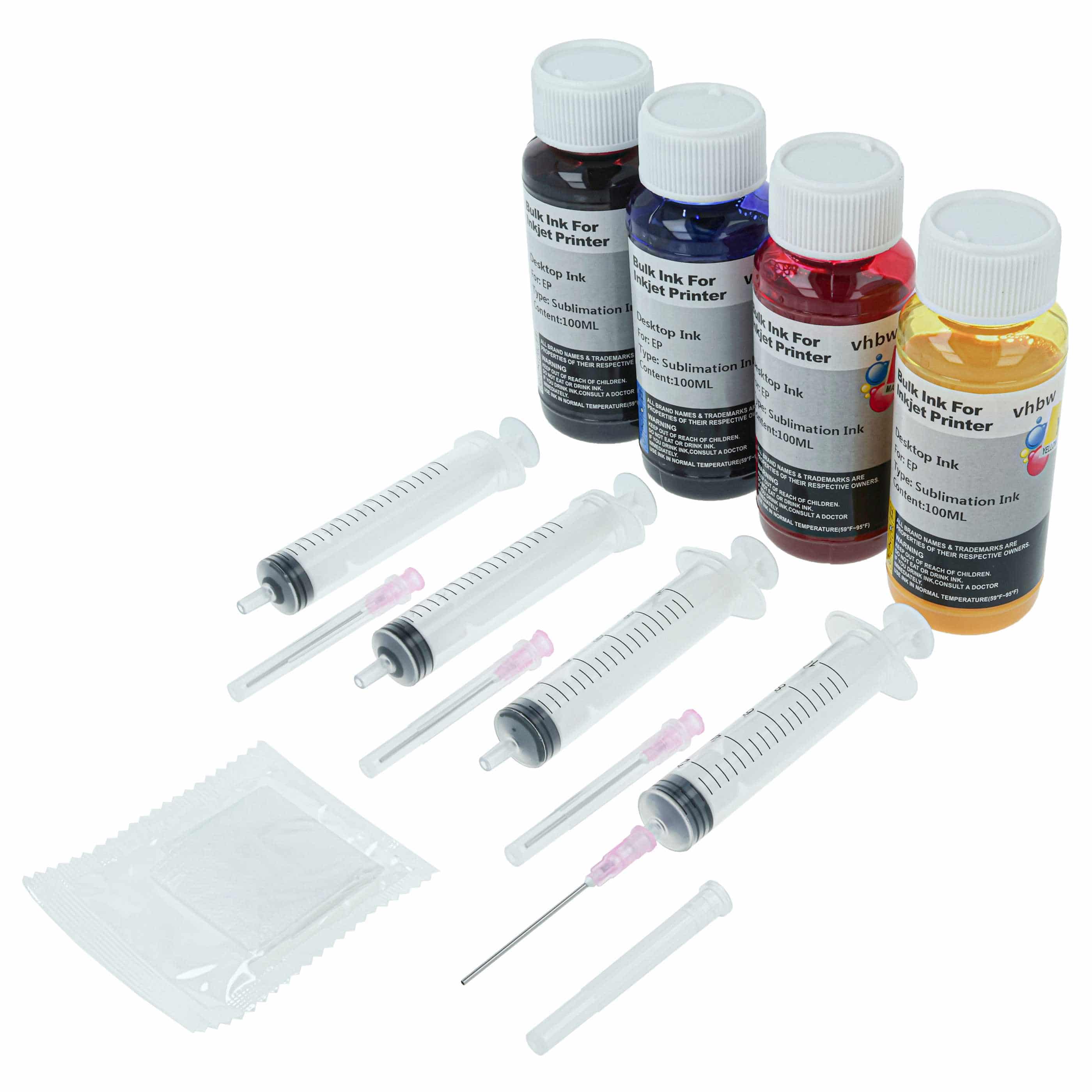 4x Sublimation Ink Multi-Coloured suitable for Lanier, Ricoh Aficio GX E3300N Sublimation Printer etc., 100 ml