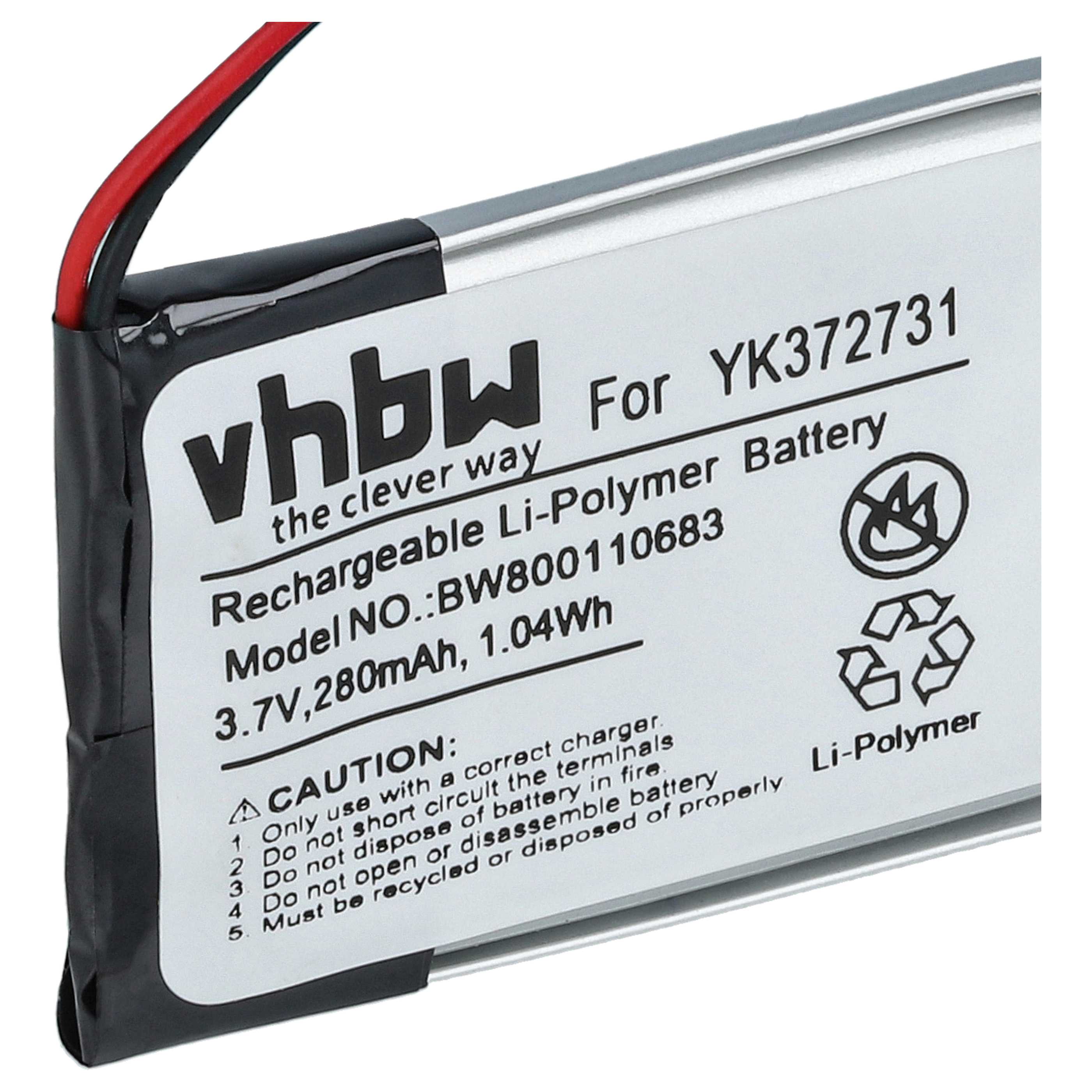 Akumulator do nawigacji GPS zamiennik Golf Buddy YK372731, PL482730 - 280 mAh 3,7 V LiPo