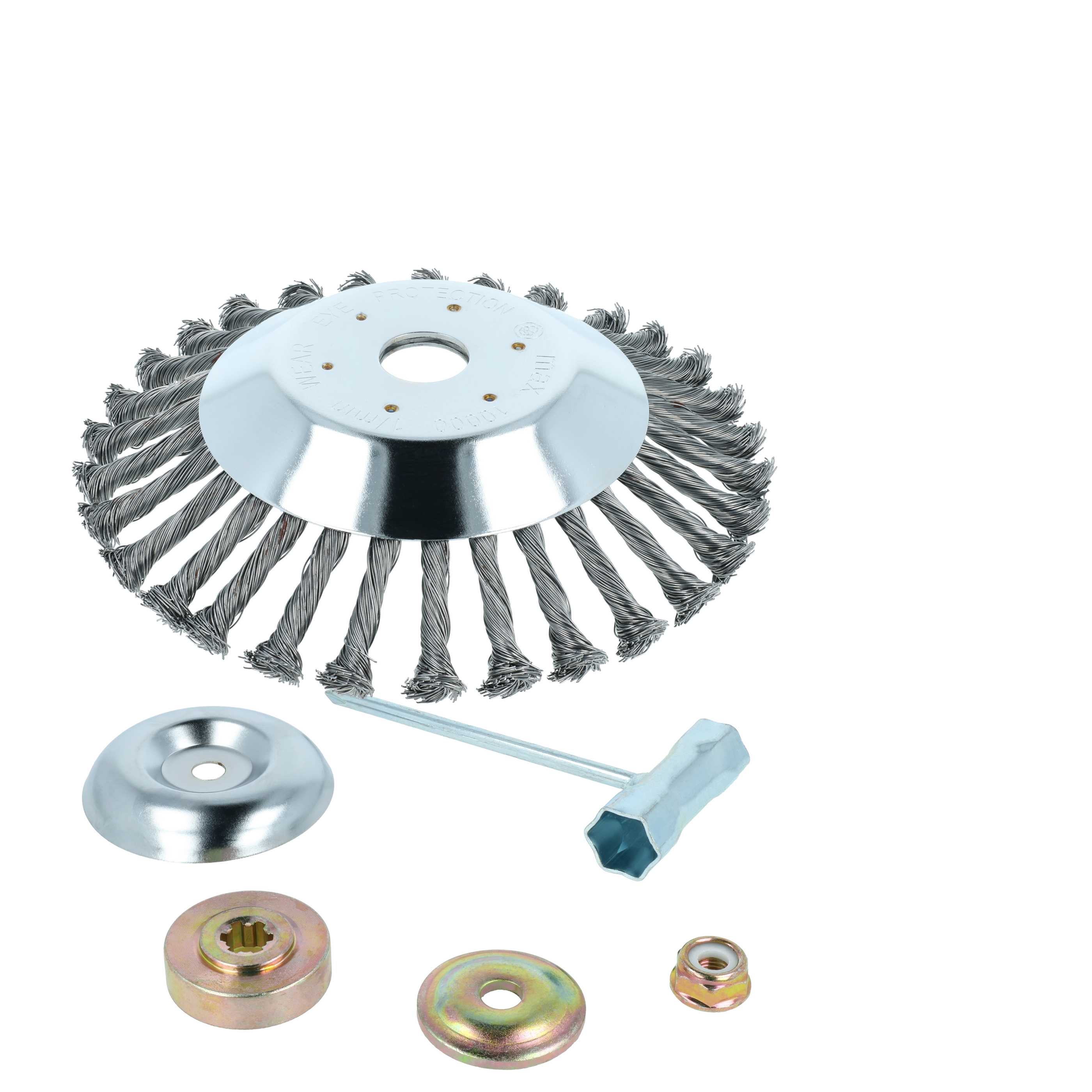 Cepillo malas hierbas metal para dispositivo de jardín Dolmar, Honda, Kawasaki, Makita - Con set de accesorios