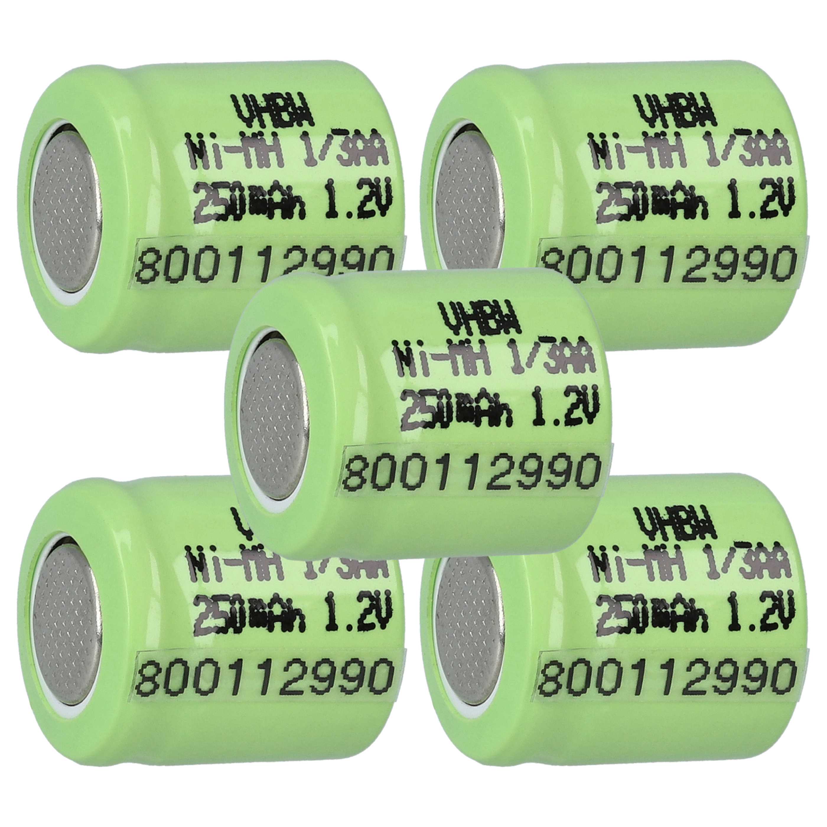 Batterie (5 pcs.) remplace 1/3AA modèle radio-télécommandé - 250mAh 1,2V NiMH