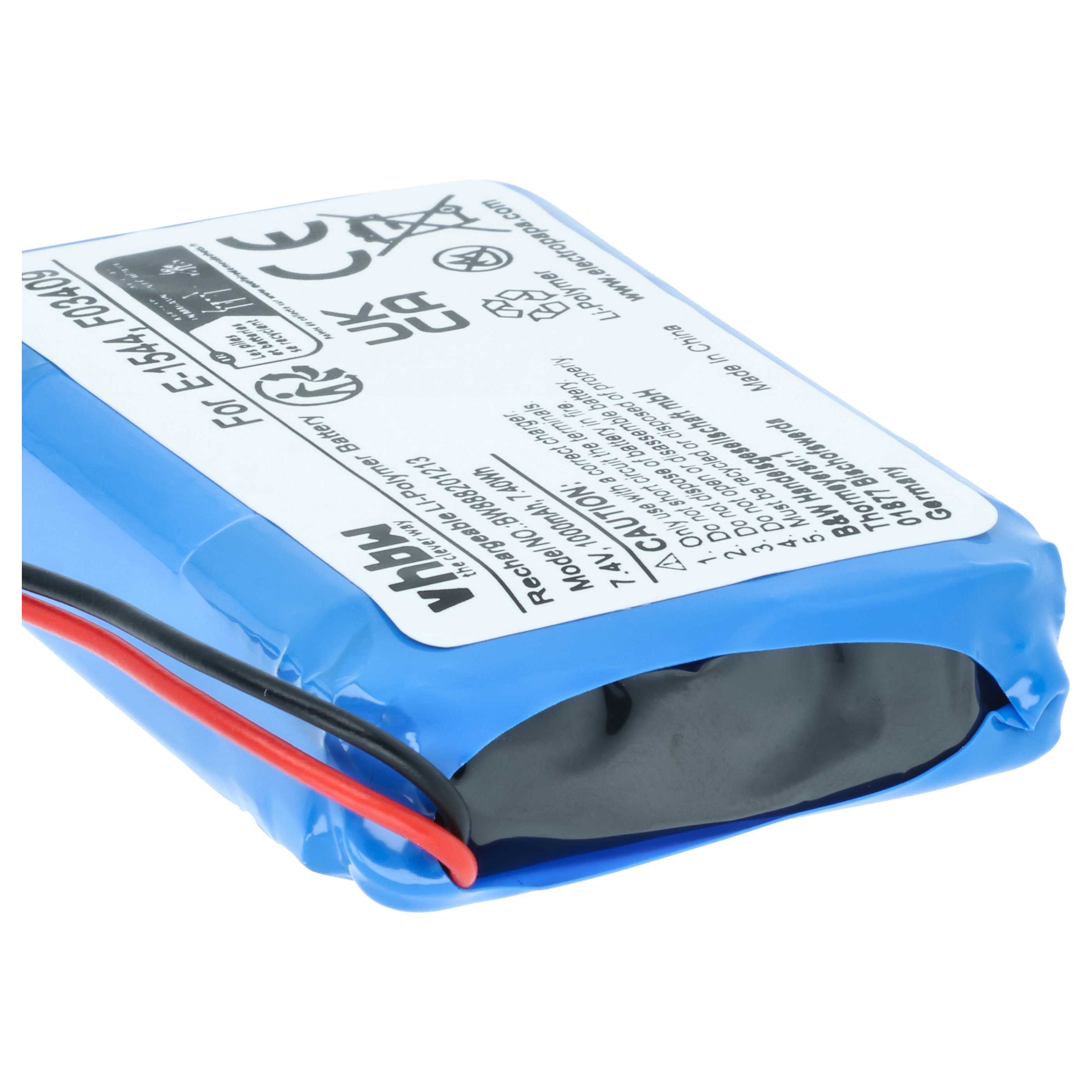 Batería reemplaza Satlink F03409, E-1544 para dispositivo medición (1000 mAh, 7,4 V, Li-Polímero)
