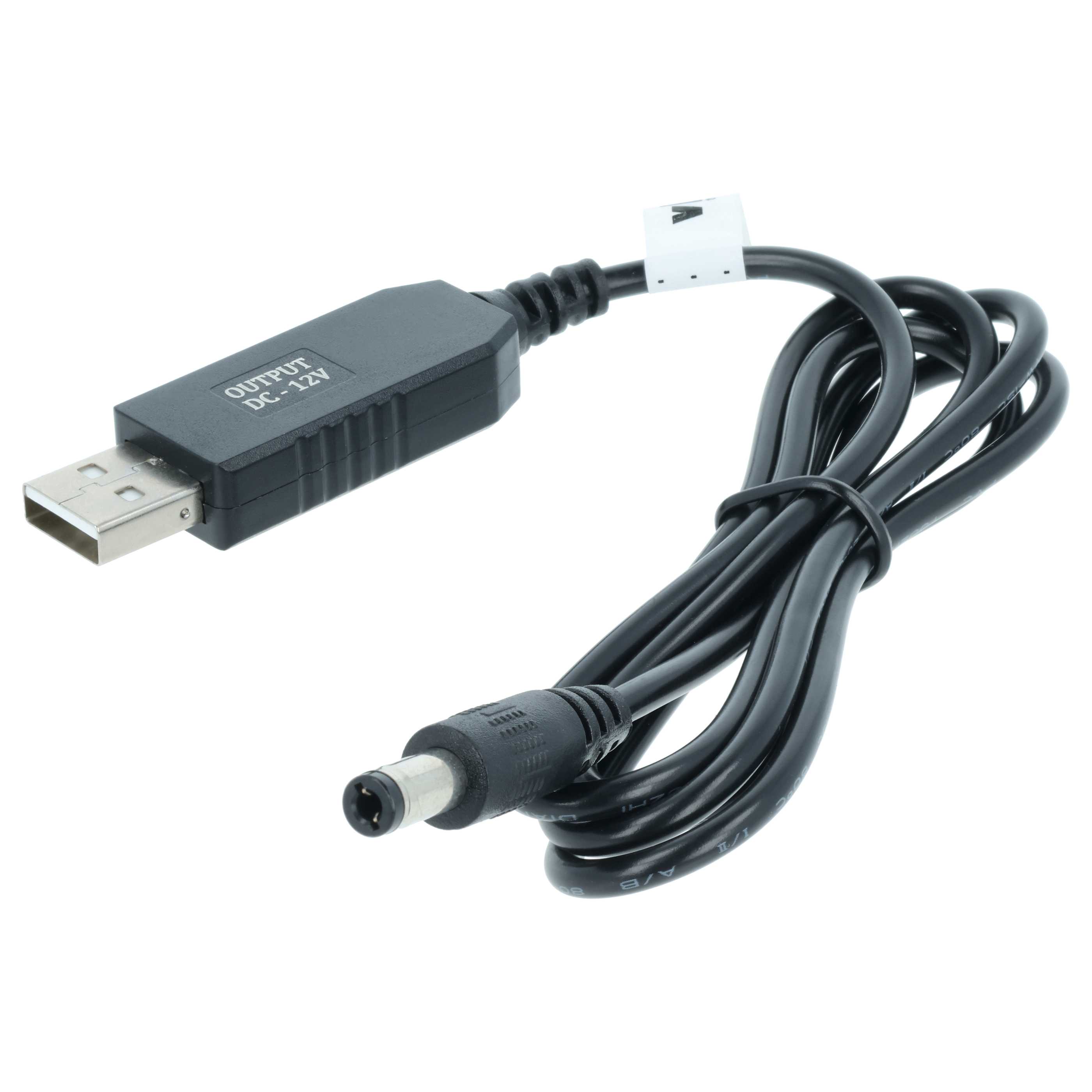 USB Charging Cable to 5,5 x 2,5 mm Barrel Connector - 5 V / 2 A to 12 V / 0,7 A