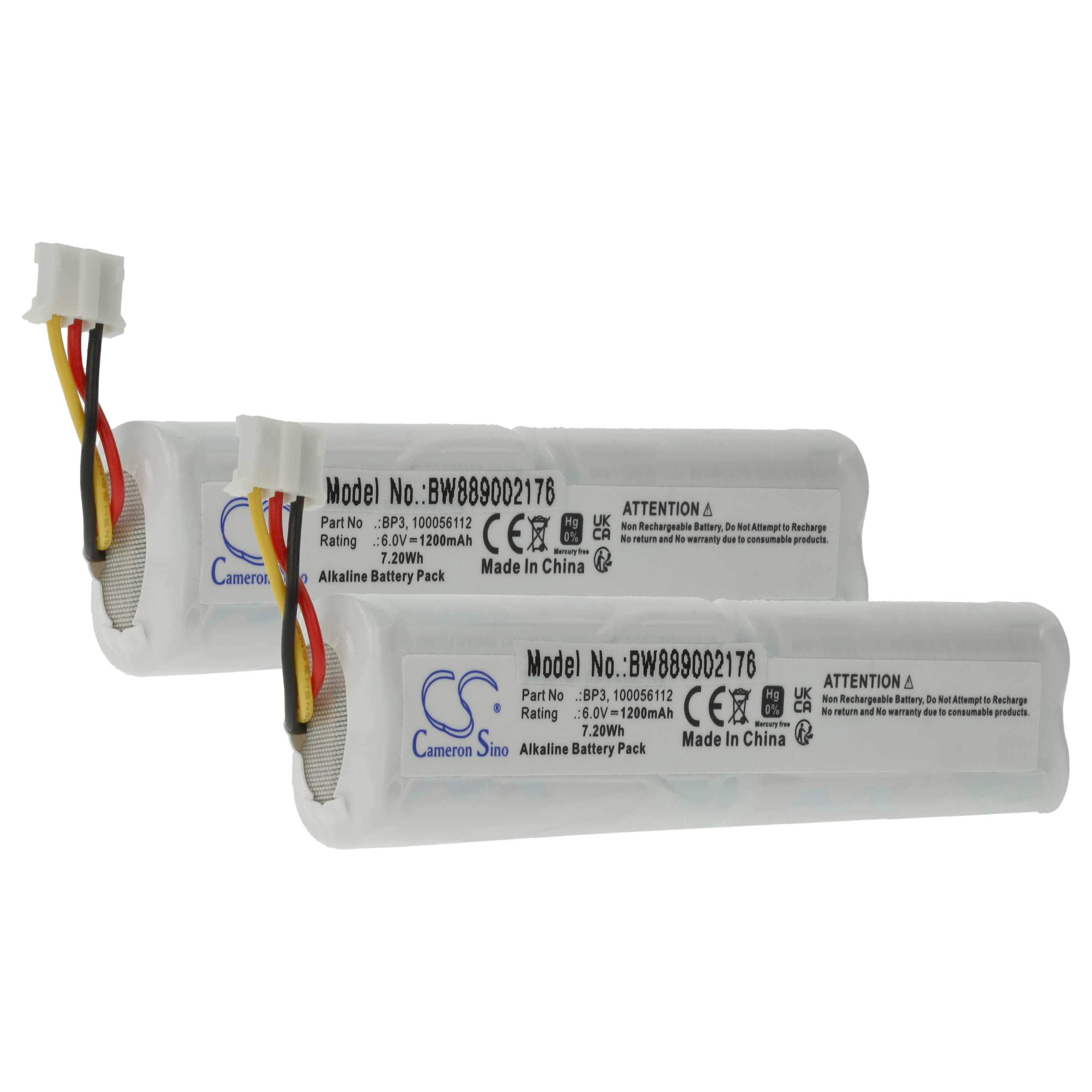 Alarmanlage-Batterie (2 Stück) als Ersatz für Telenot BP3, 100056112 für Telenot - 1200mAh 6V Alkaline