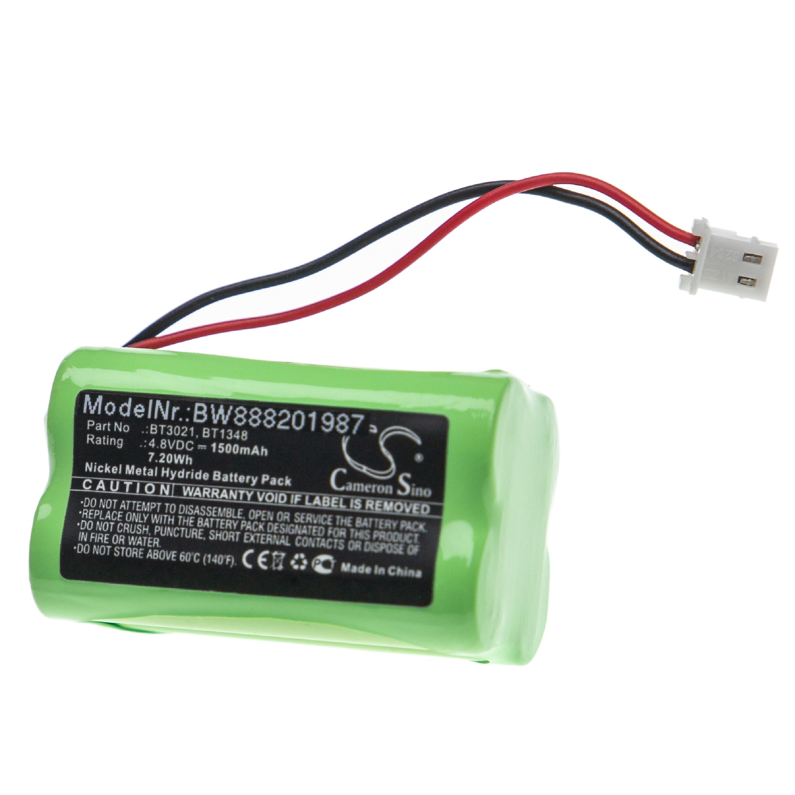 Alarm System Battery Replacement for Commpact BT1348, BT3021 - 1500mAh 4.8V NiMH