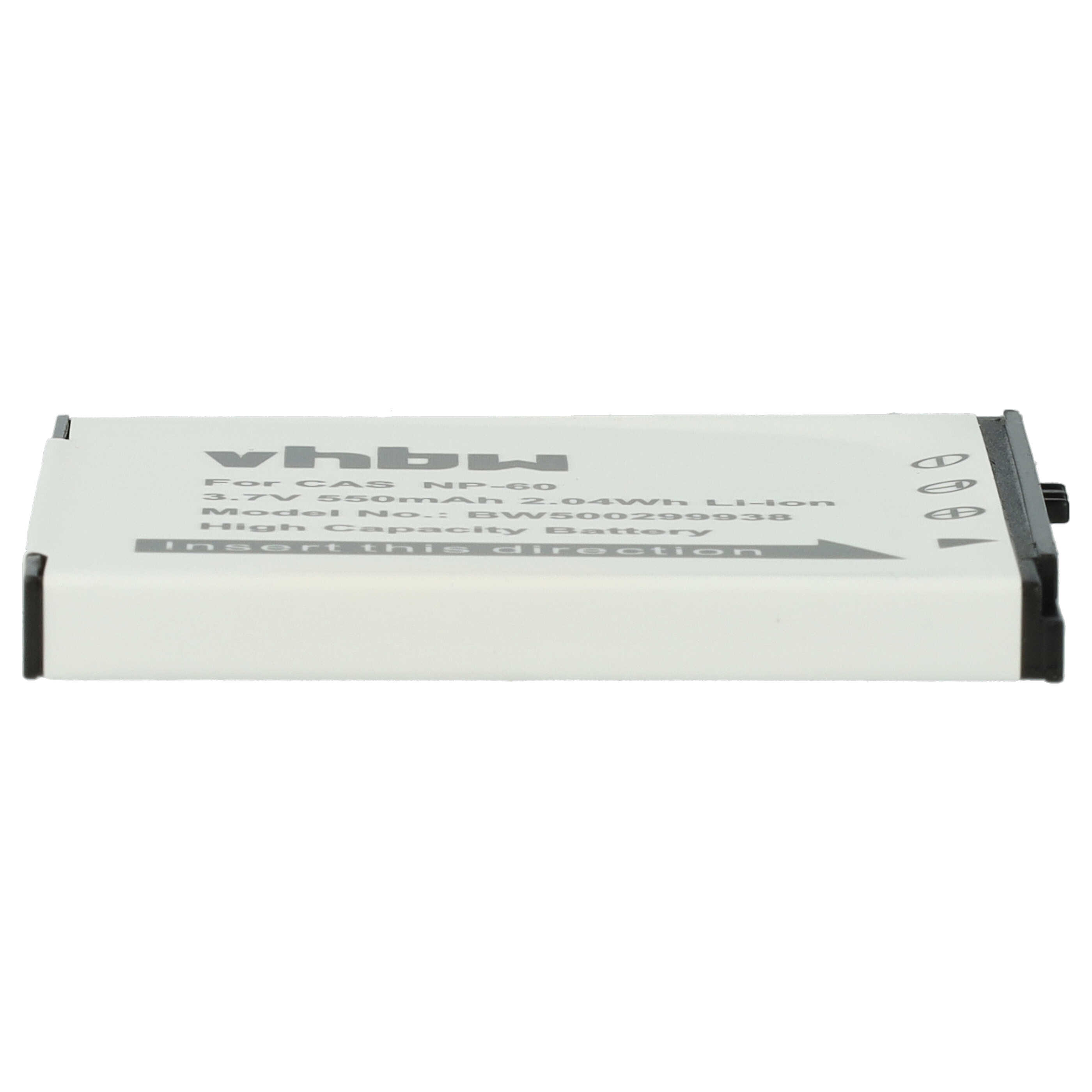 3x Battery replaces Casio NP-60 - 550mAh, 3.6V, Li-Ion