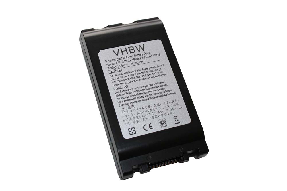 Batterie remplace Toshiba PA3084U-1BRS, PA3084U-1BAS pour ordinateur portable - 4400mAh 10,8V Li-ion, noir