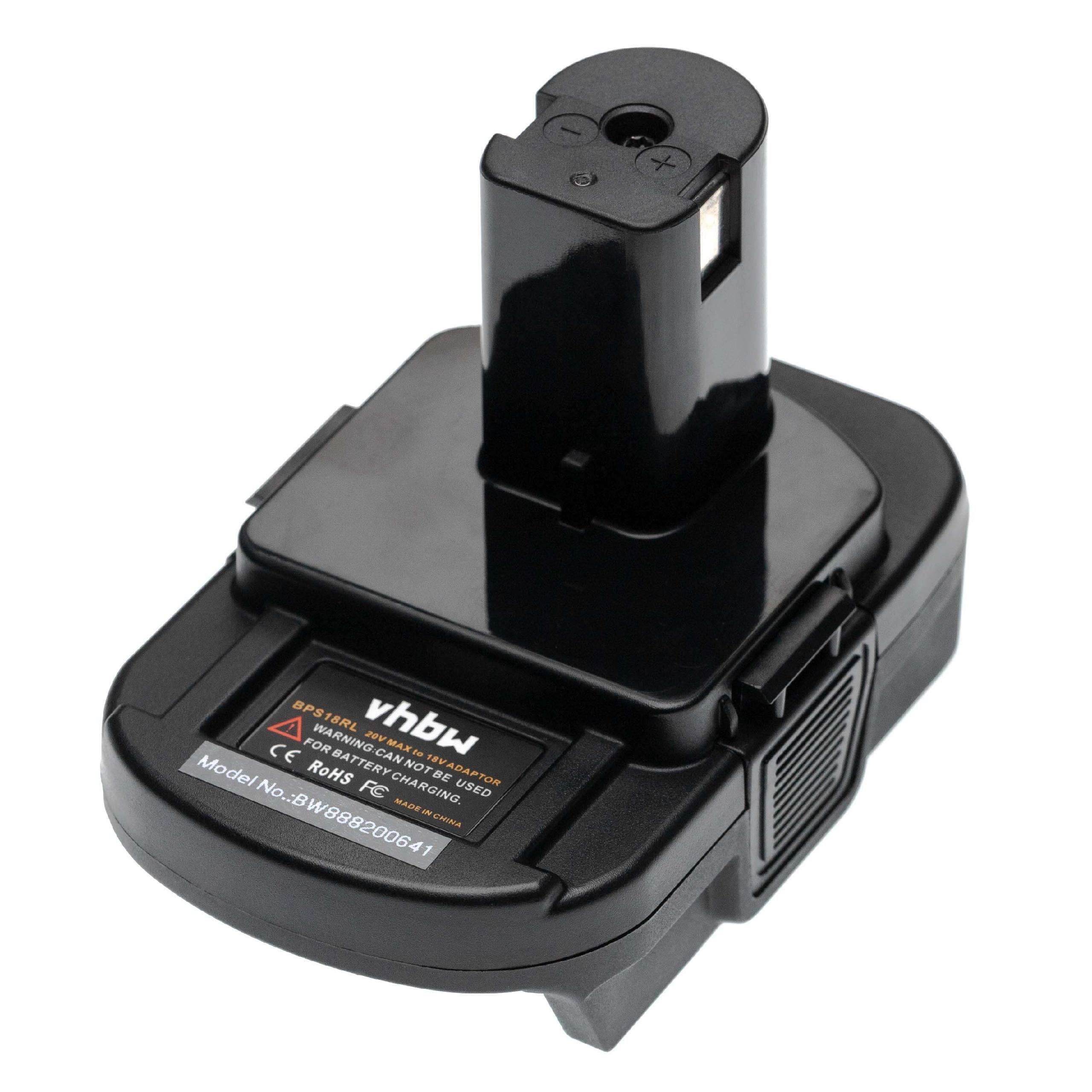 Adaptateur batteries Li-ion 20 V vers 18 V compatible avec Ryobi pour outils électriques Stanley, Black & Deck