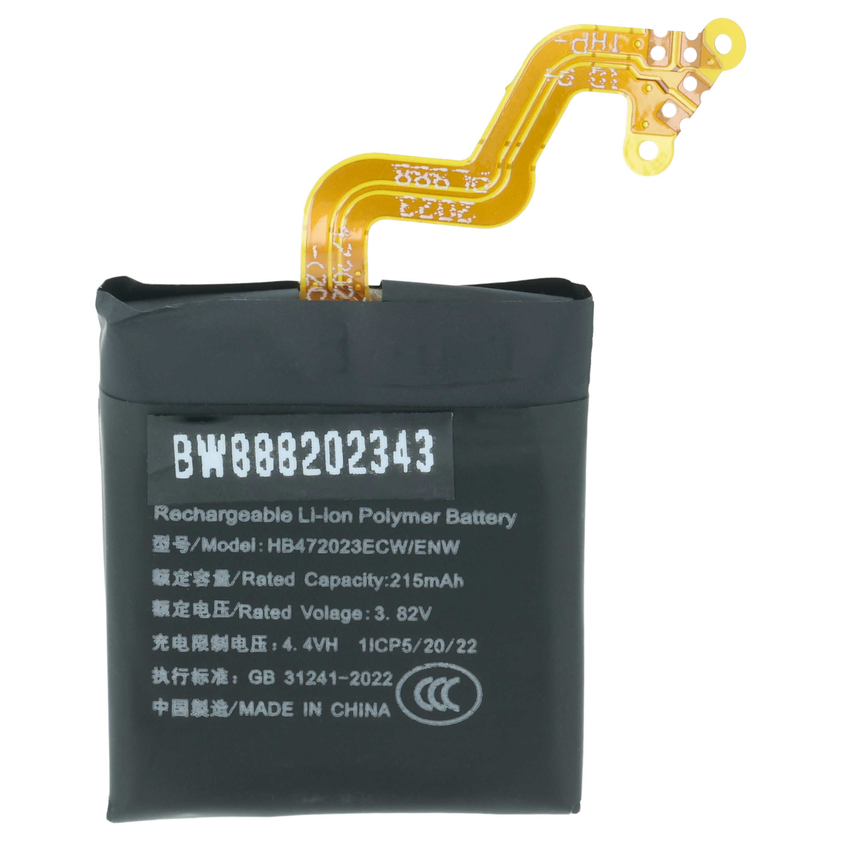 Smartwatch Battery replaces Huawei HB472023ECW - 210 mAh 3.82 V Li-polymer