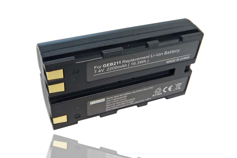 Batería reemplaza Geomax ZBA400, ZBA200 para dispositivo medición Leica - 2200 mAh 7,4 V Li-Ion