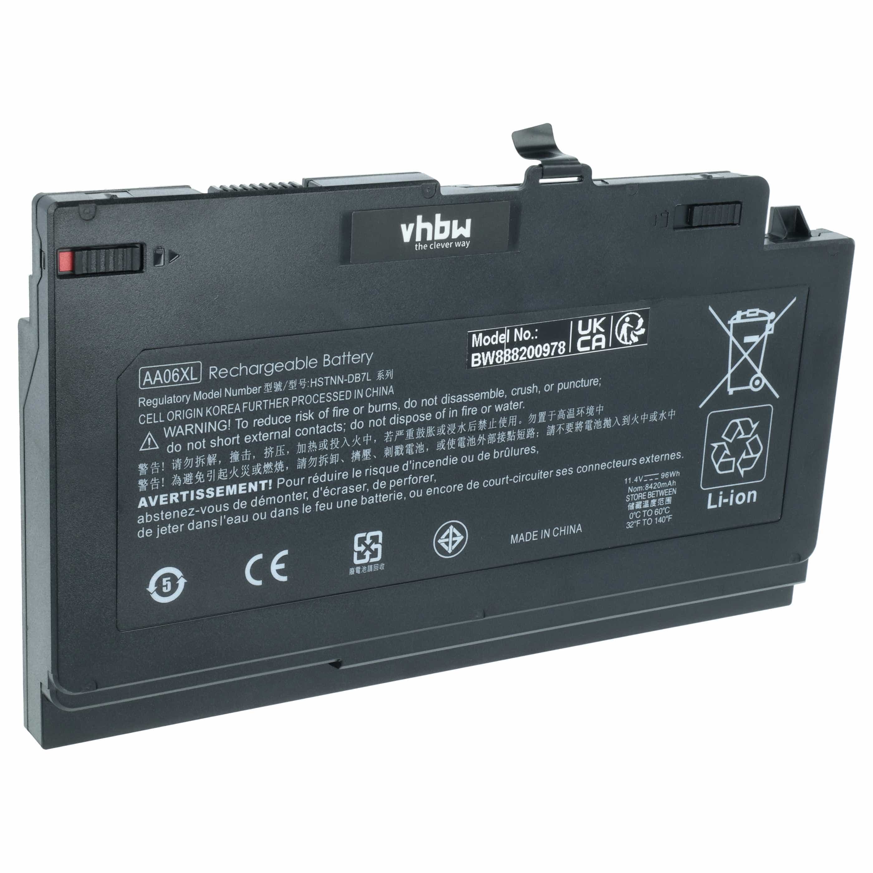 Akumulator do laptopa zamiennik HP 852527-221, 852527-242, 852711-850, AA06XL - 8300 mAh 11,4 V Li-Ion, czarny