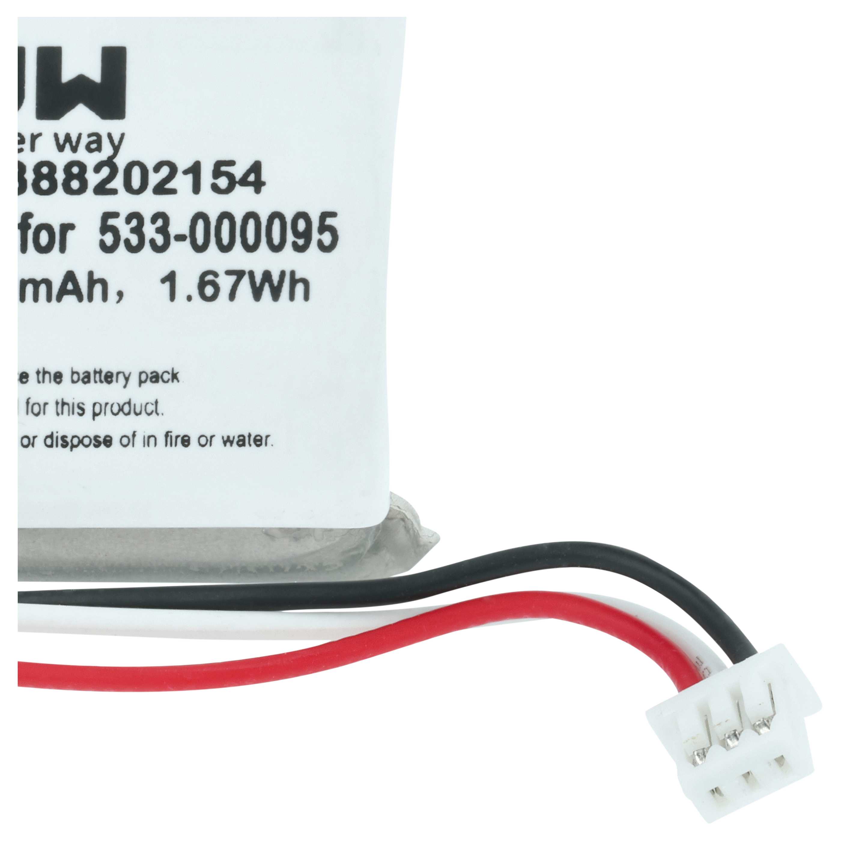 Batteria sostituisce Logitech 533-000095 per auricolari cuffie - 450mAh 3,7V Li-Poly