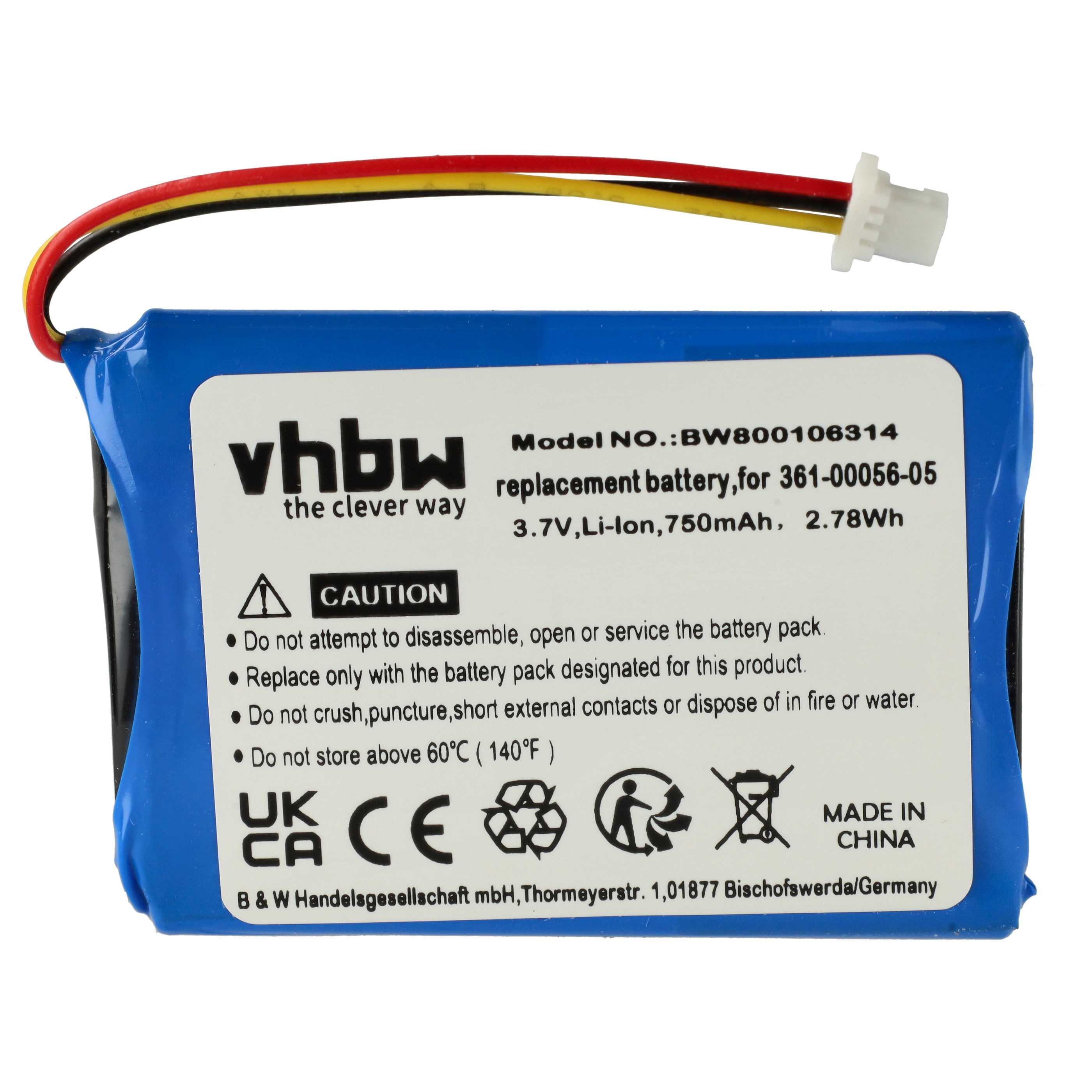 Akumulator do nawigacji GPS zamiennik Garmin 361-00056-11, 361-00056-05 - 750 mAh 3,7 V Li-Ion