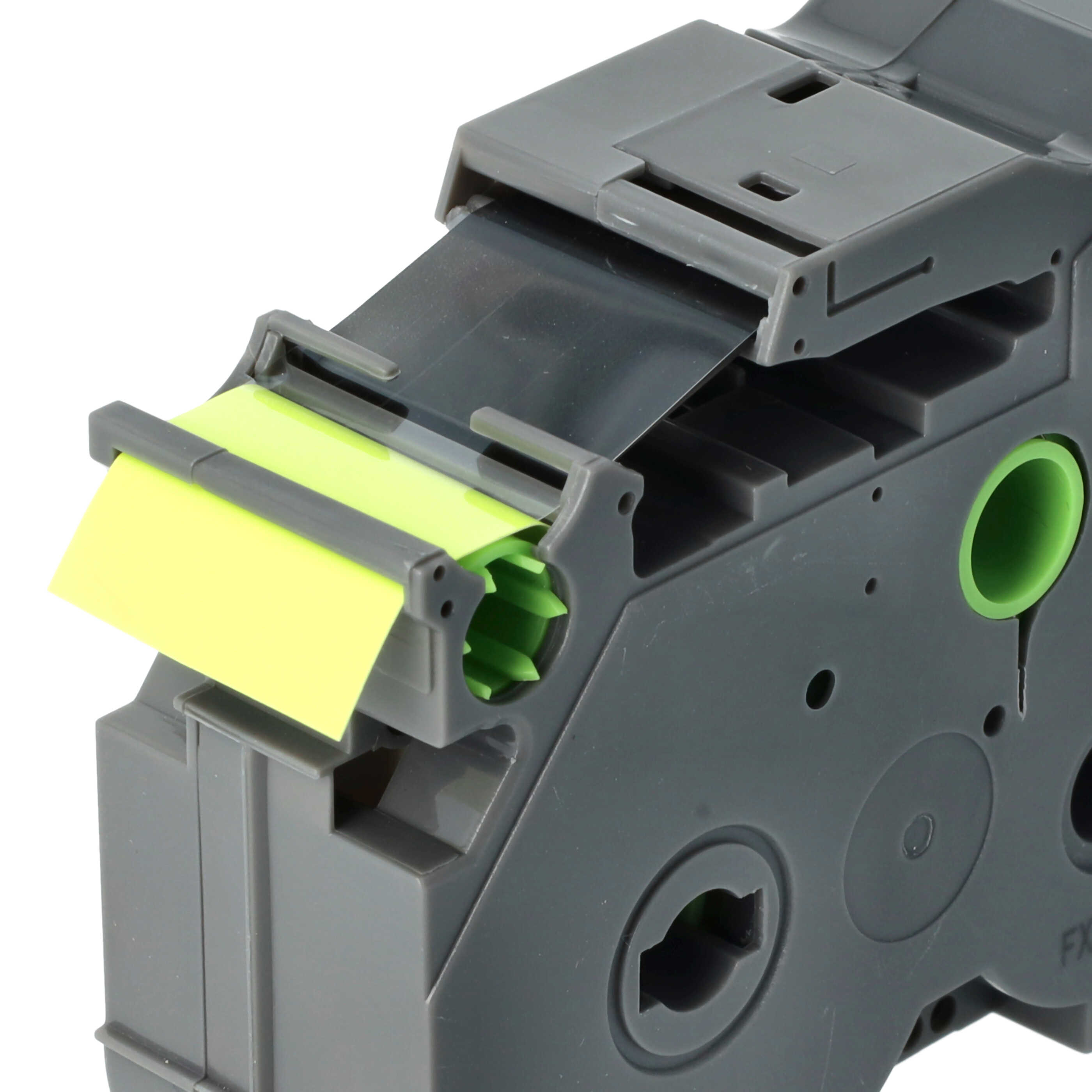 Label Tape as Replacement for Brother TZE-C51, TZ-C51 - 24 mm Black to Neon-Yellow