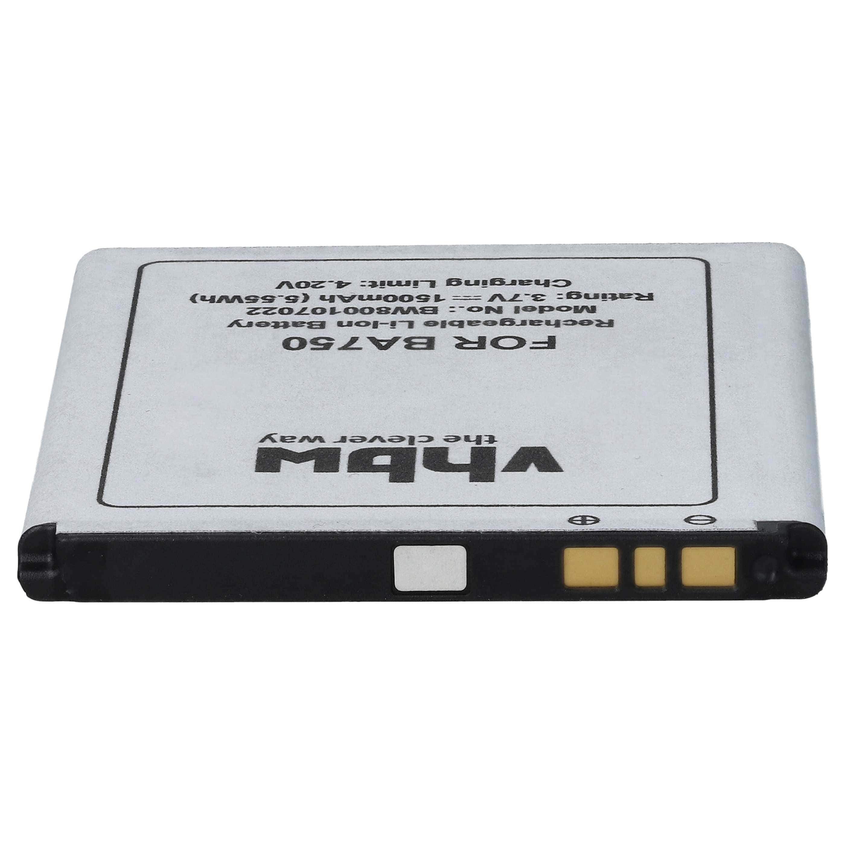 Akumulator do telefonu smartfona zamiennik Sony-Ericsson BA750 - 1500 mAh 3,7 V Li-Ion