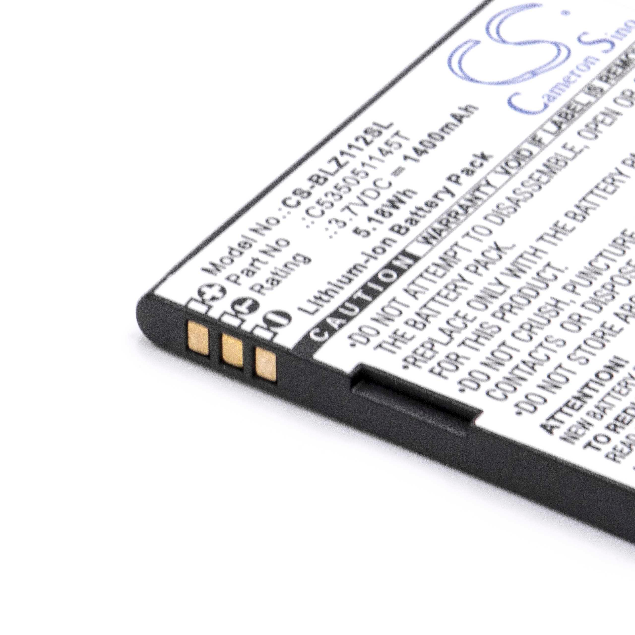 Batterie remplace Blu C535051145T pour téléphone portable - 1400mAh, 3,7V, Li-ion