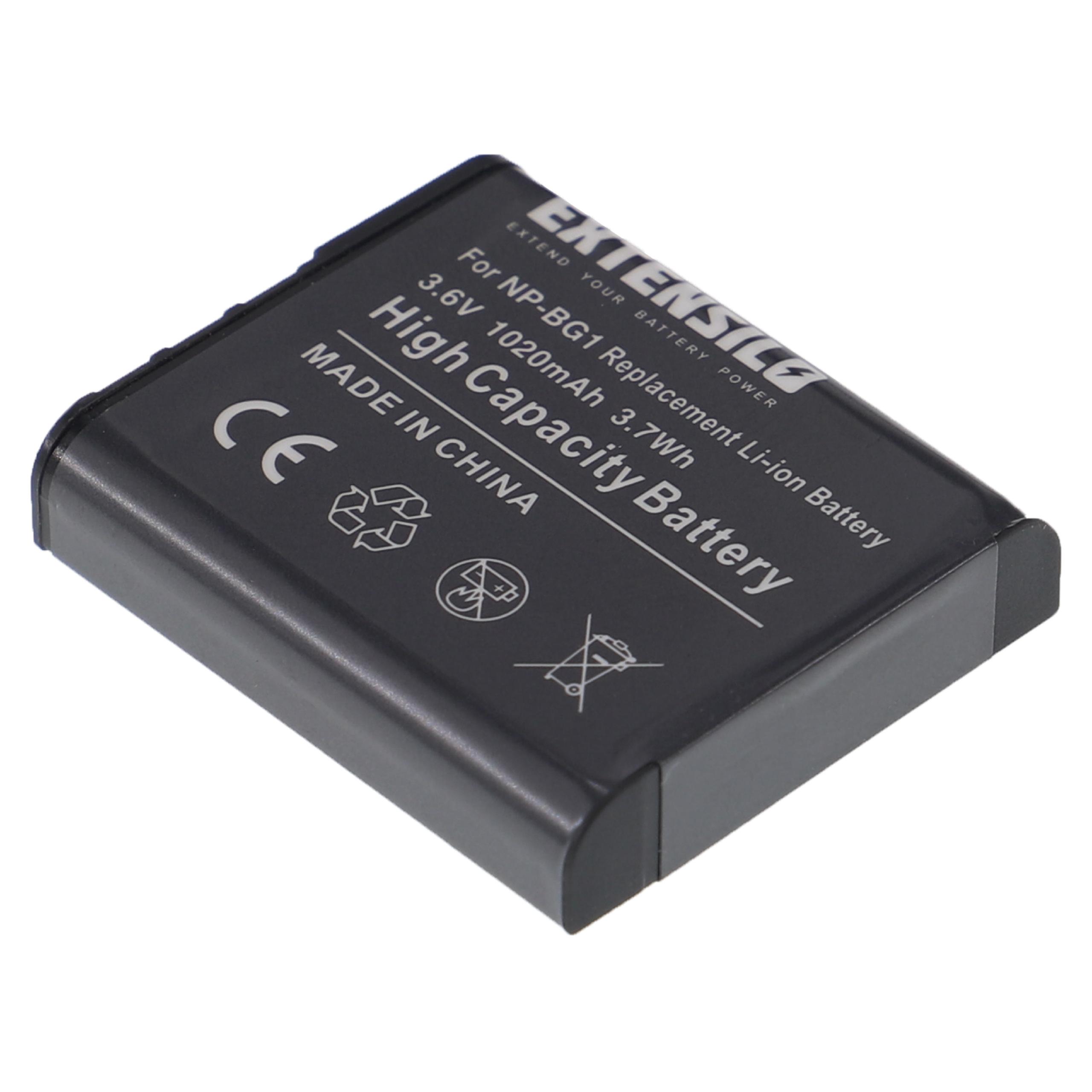 Battery Replacement for Sony NP-BG1, NP-FG1 - 1020mAh, 3.6V, Li-Ion