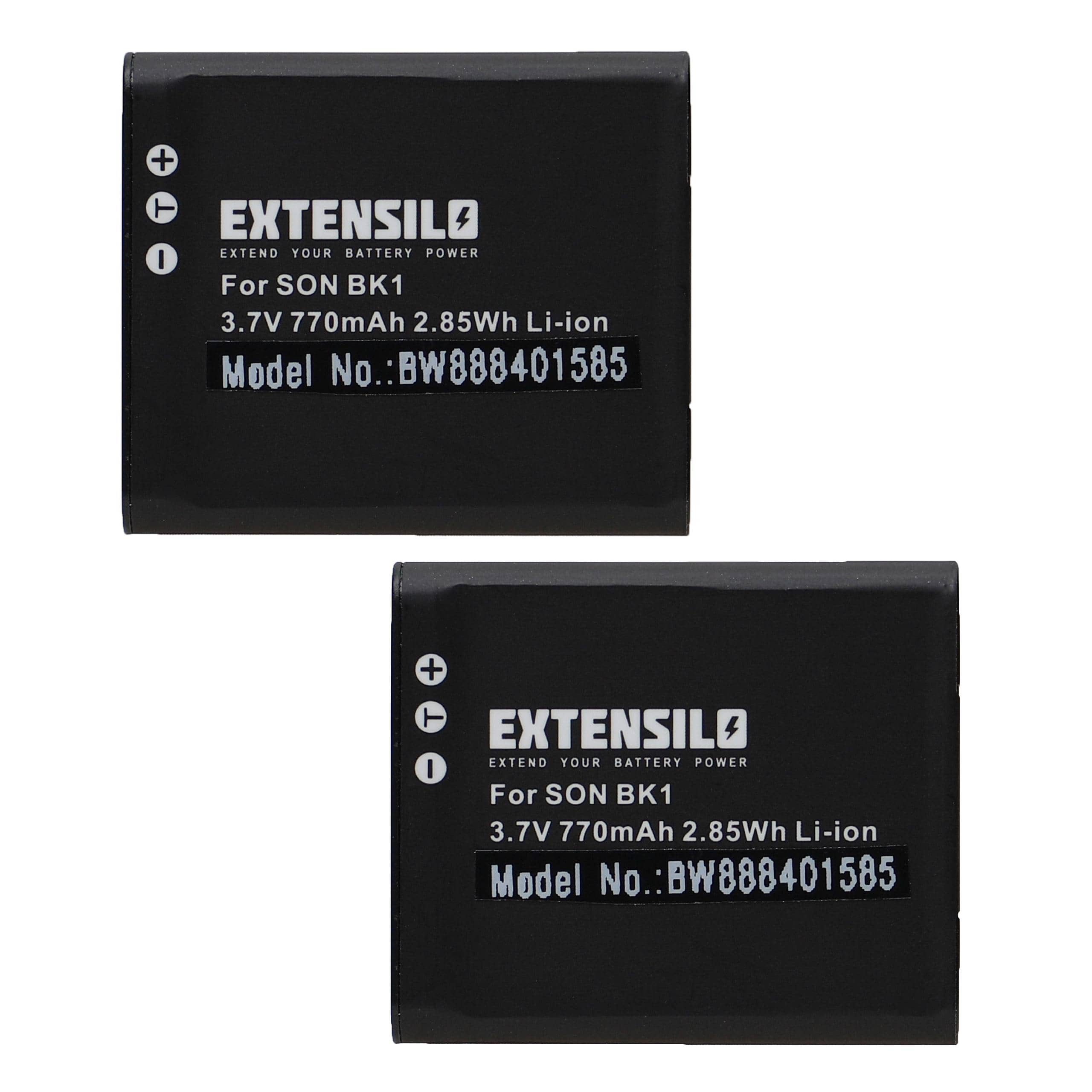 Videocamera 2x Battery replaces Sony NP-FK1, NP-BK1 - 770 mAh 3.7 V Li-Ion