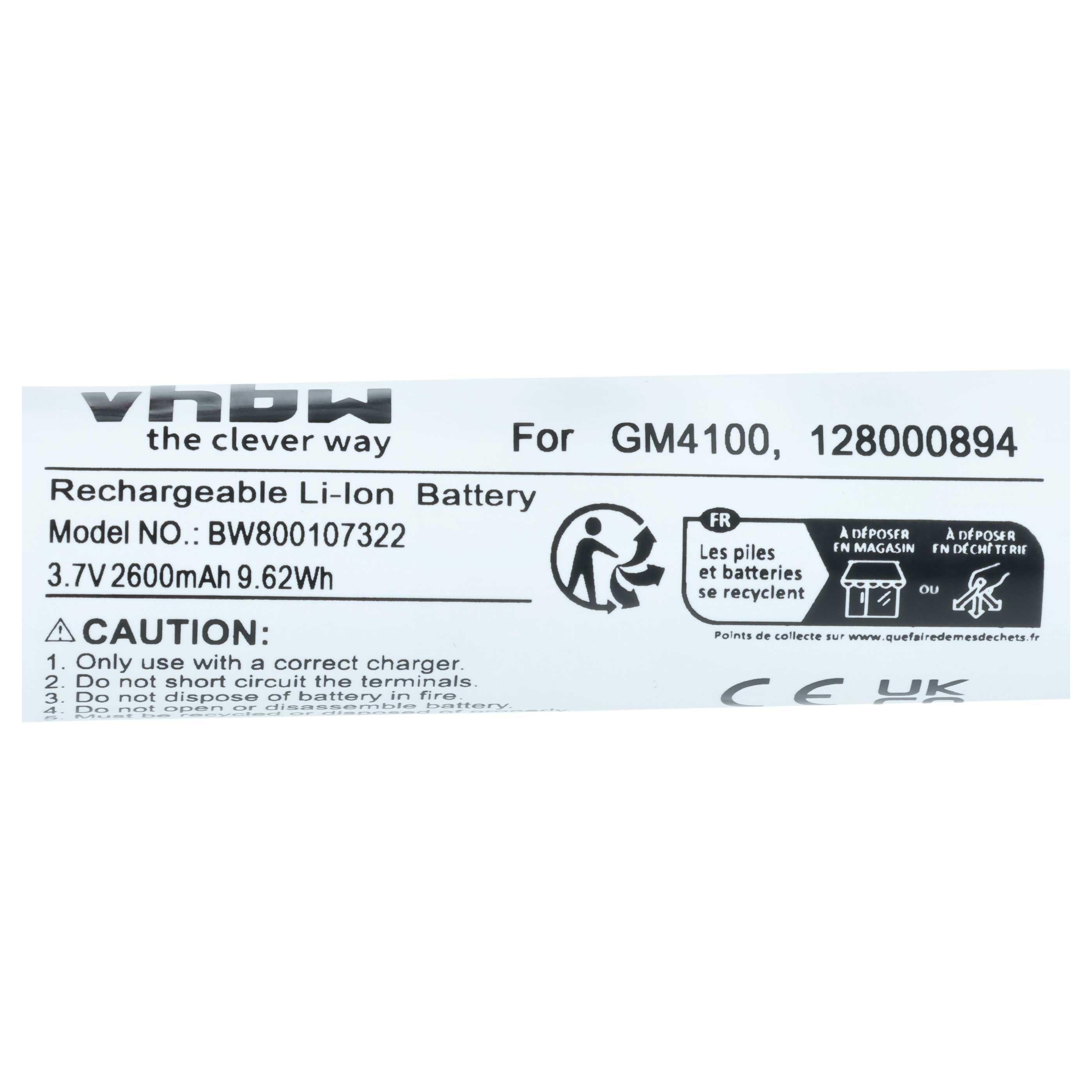 2x Batteria sostituisce 128000894, RBP-GM40 per barcode scanner Datalogic - 2600mAh 3,7V Li-Ion