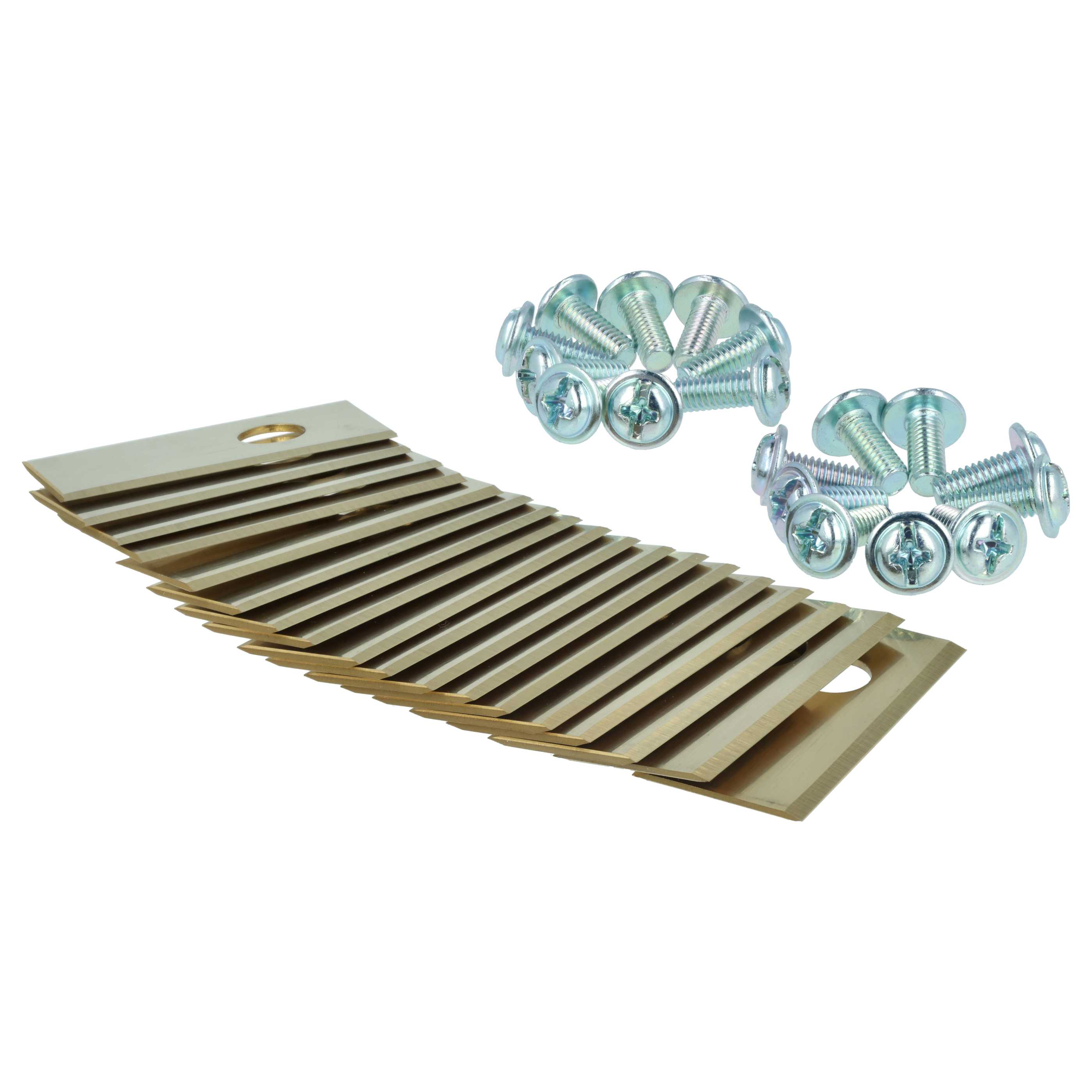 18x Lames pour tondeuse Philips, Scheppach, Worx, Landxcape – Couteaux apatite de titane, Silber Gold