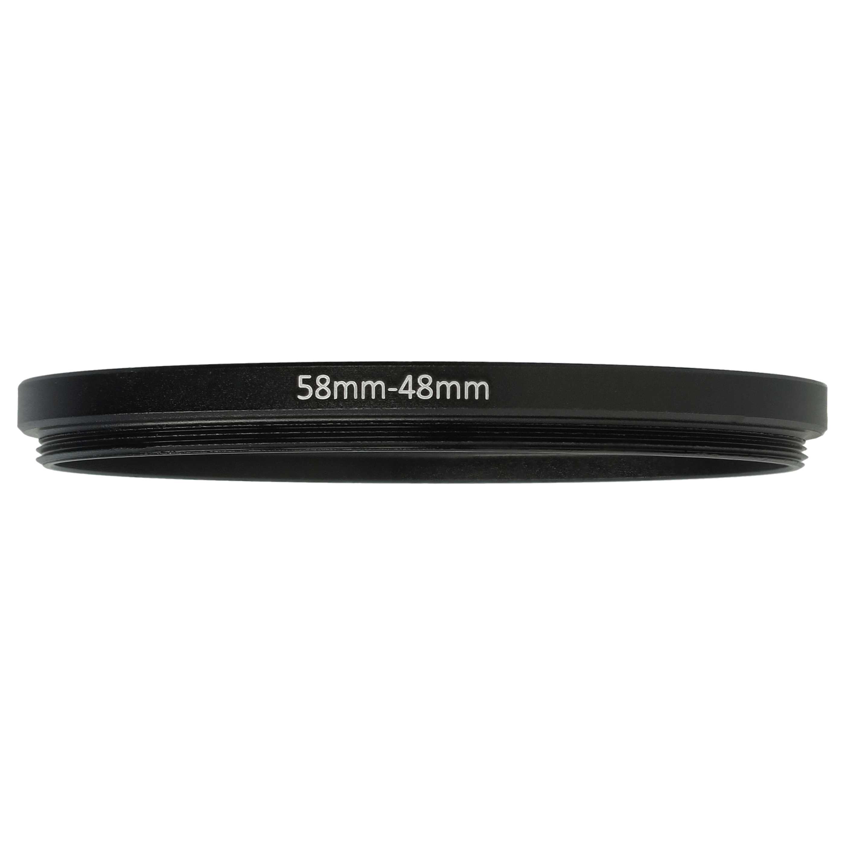 Anillo adaptador Step Down de 58 mm a 48 mm para objetivo de la cámara - Adaptador de filtro, metal, negro