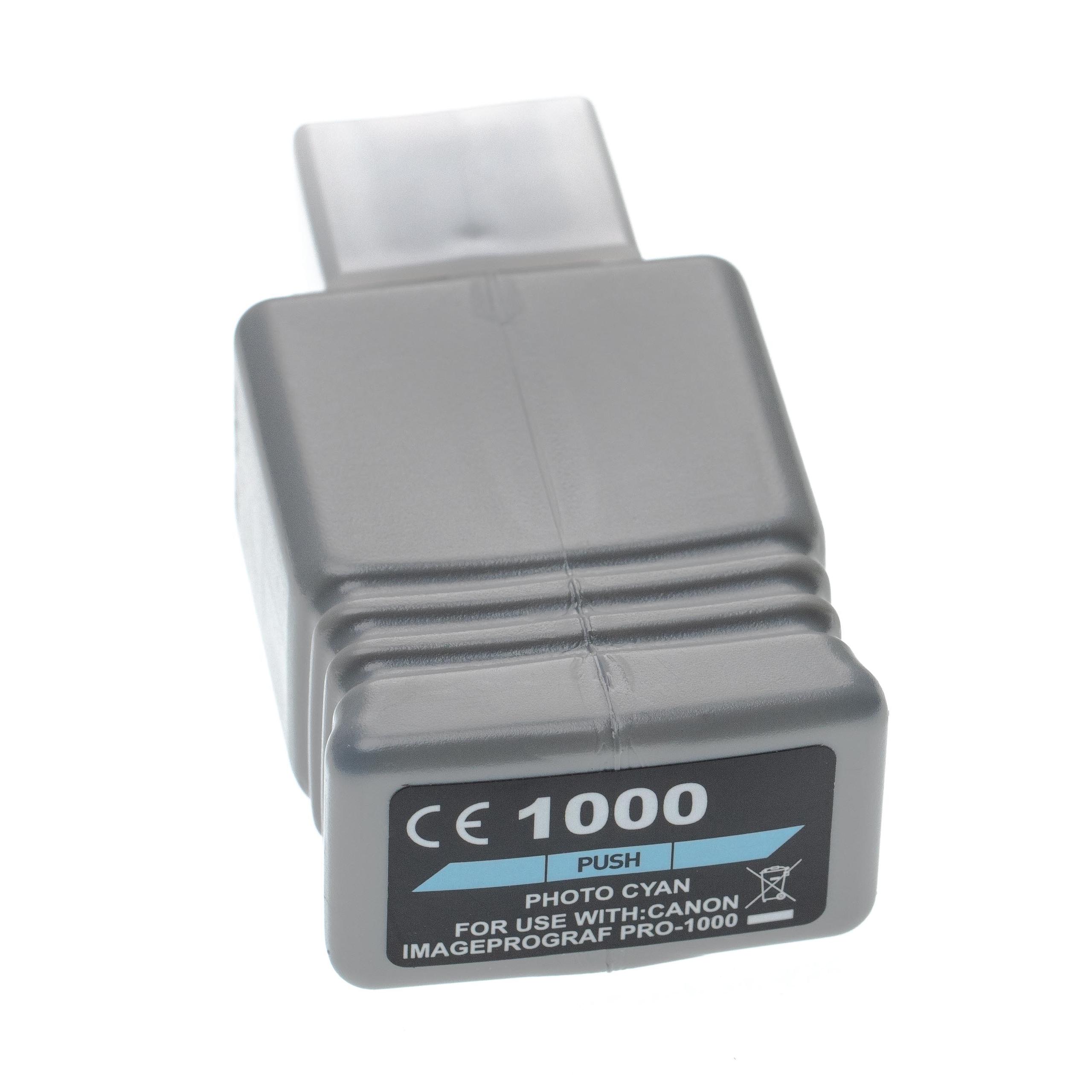 Ink Cartridge as Exchange for Canon PFI-1000PC, PFI-1000 PC for Canon Printer - Photo Cyan 80 ml + Chip