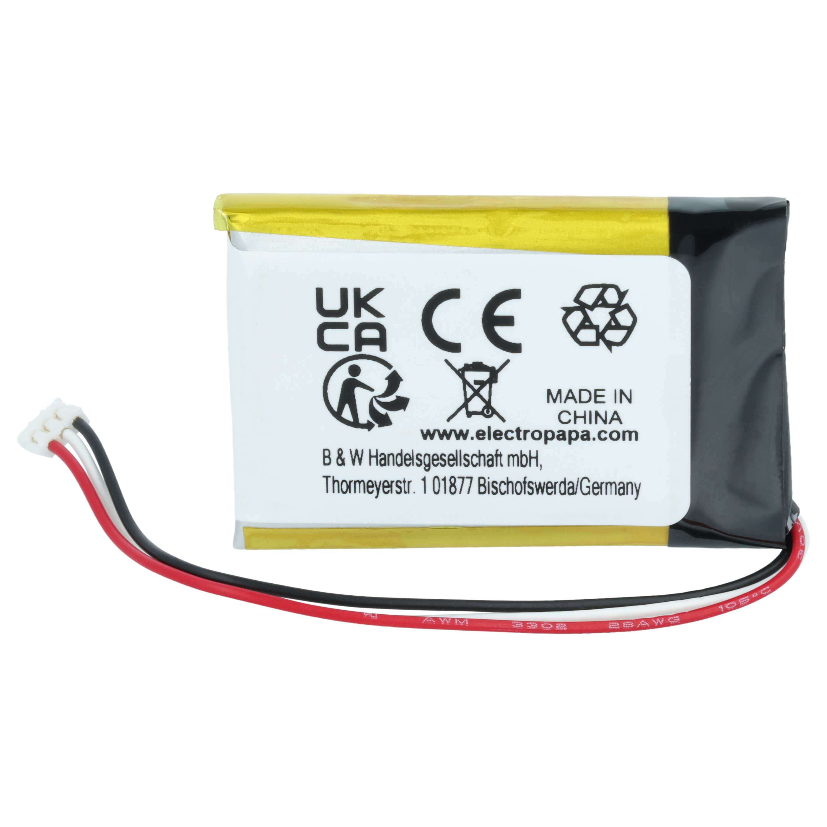 Medical Equipment Battery replaces Phonak IP462539 - 300 mAh 3.7 V Li-polymer