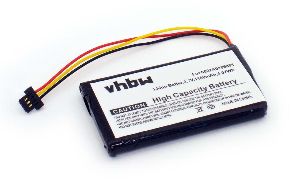 Batterie remplace TomTom 6027A0106801 pour navigation GPS - 1100mAh 3,7V Li-ion