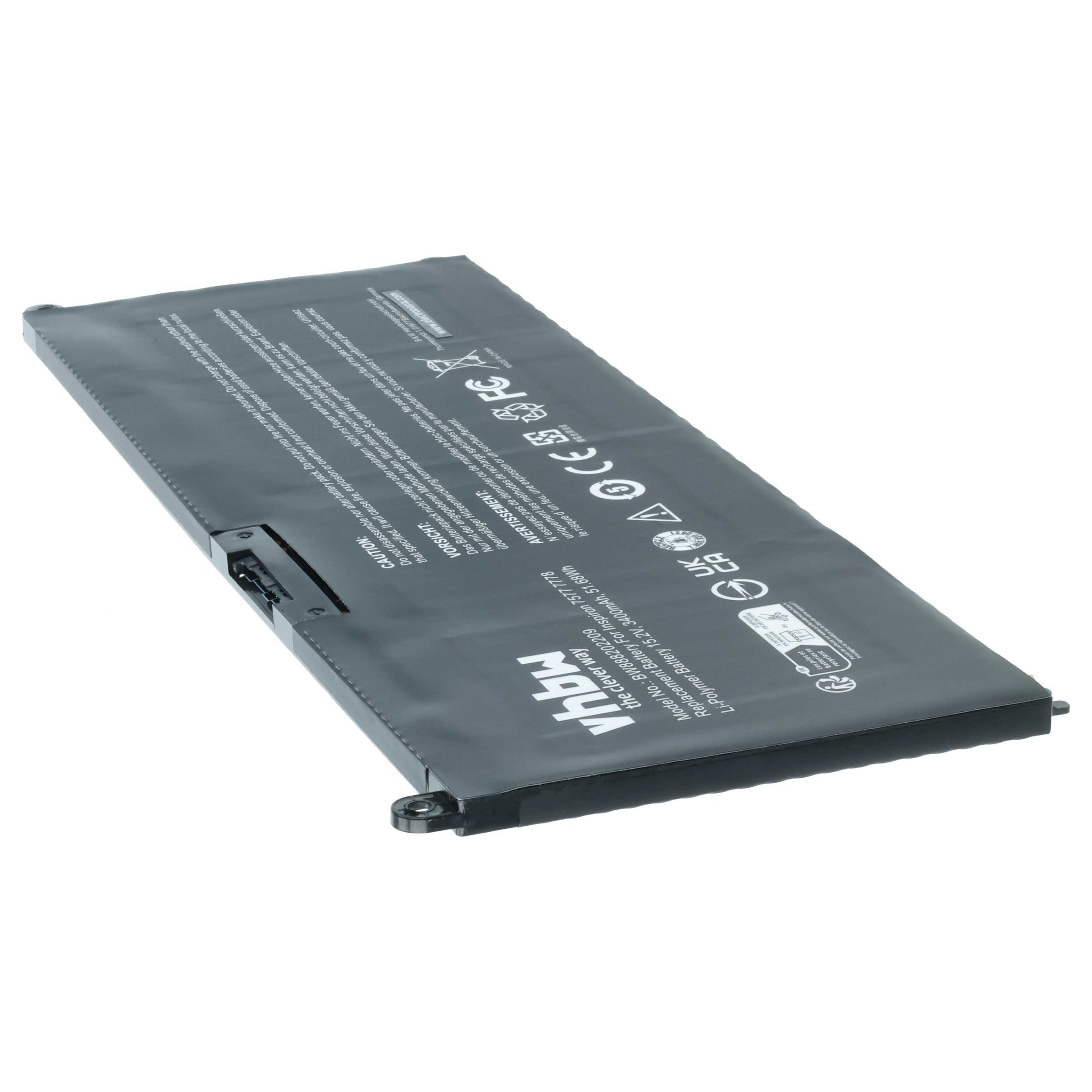 Batteria sostituisce Dell P30E, 7FHHV, 33YDH, 07FHHV, P72F, P30E001 per notebook - 3400mAh 15,2V Li-Ion