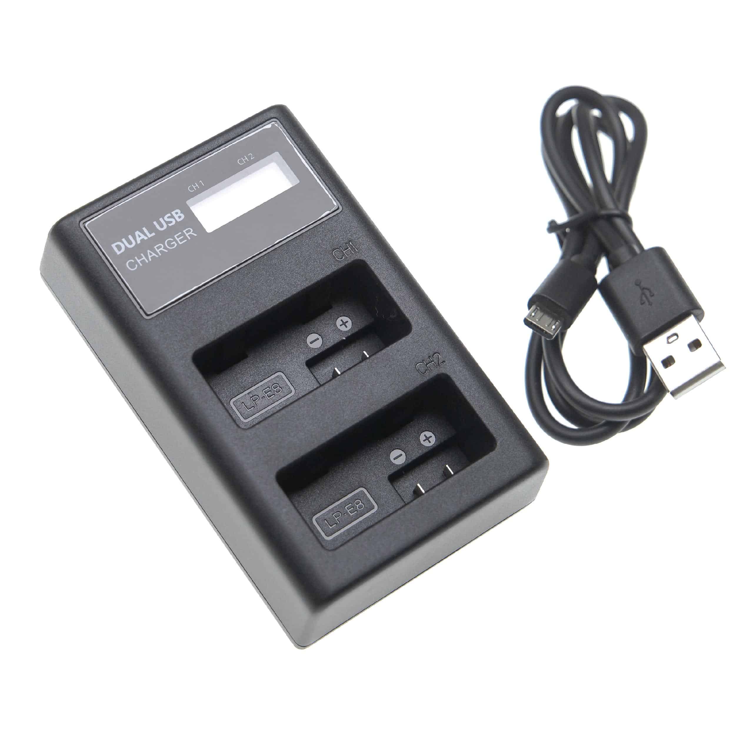 Battery Charger suitable for Canon LP-E8 Camera etc. - 0.5 A, 8.4 V