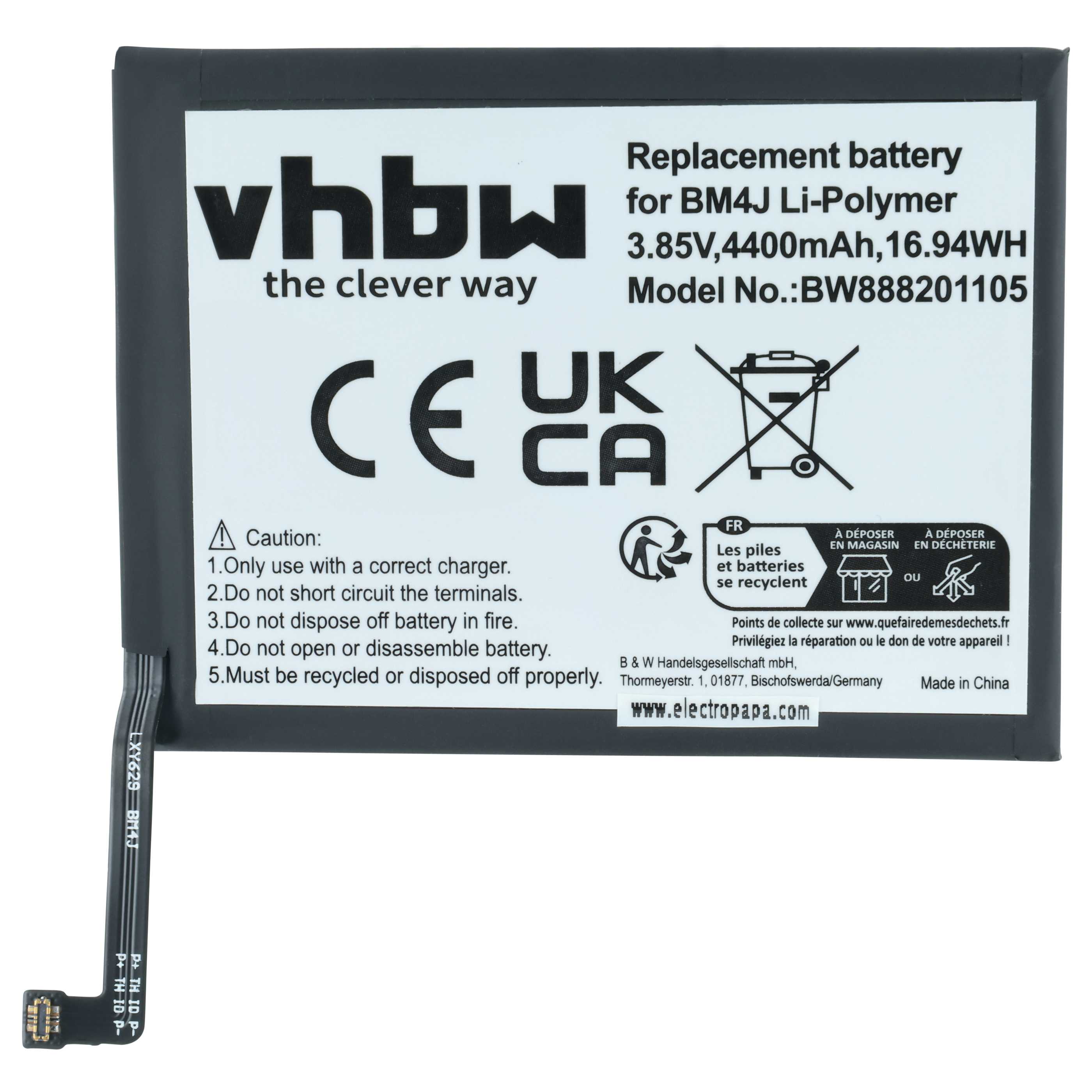 Akumulator do telefonu smartfona zamiennik Xiaomi / Redmi BM4J - 4400 mAh 3,85 V LiPo
